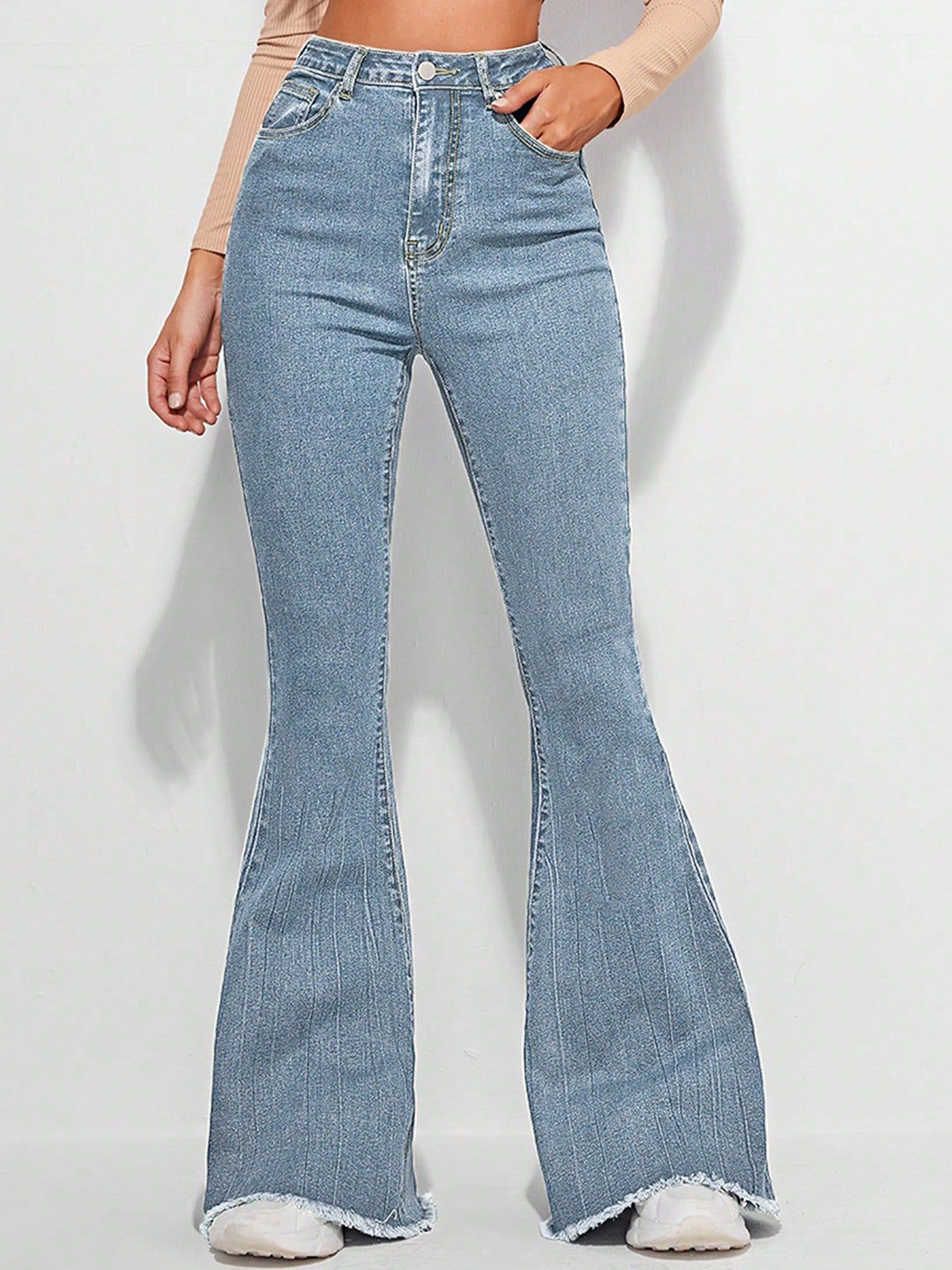 Crazeis Women Bootcut High-Rise Light Fade Jeans