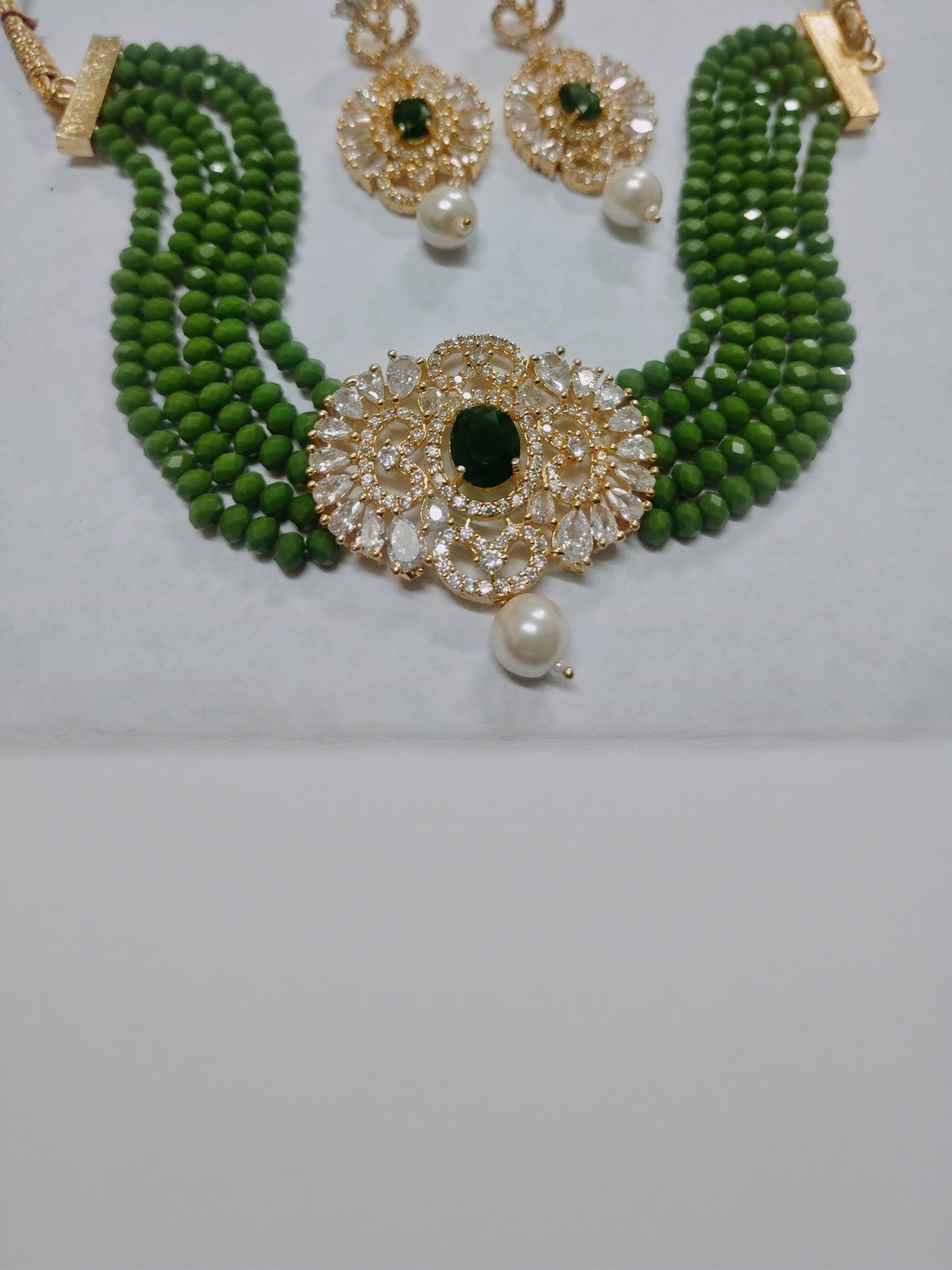 premjewellers Women Green Jewellery Set