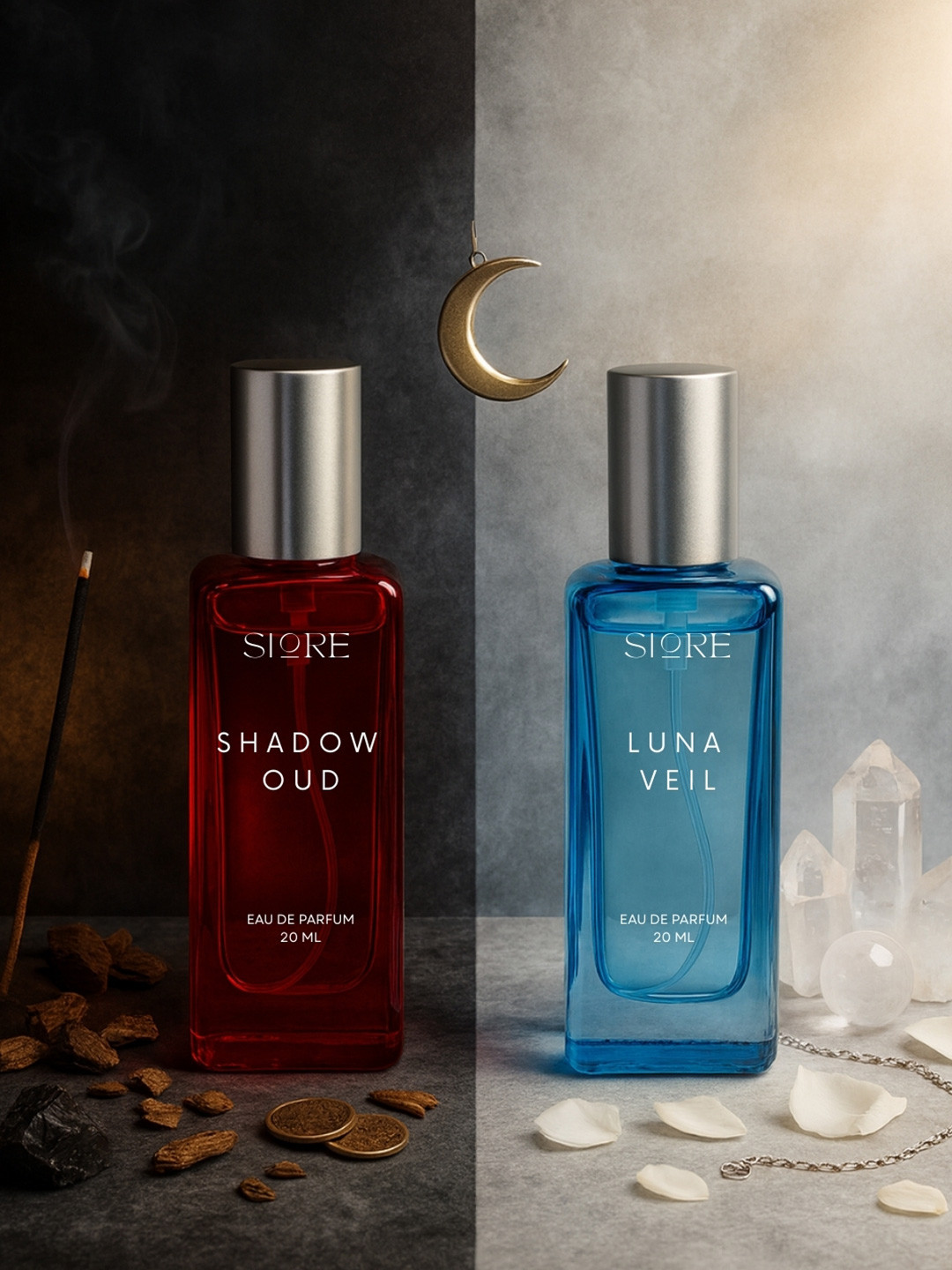 SIORE Pack Of 2 Shadow oud Luna Veil Perfume Set for Men & Women 40 ml