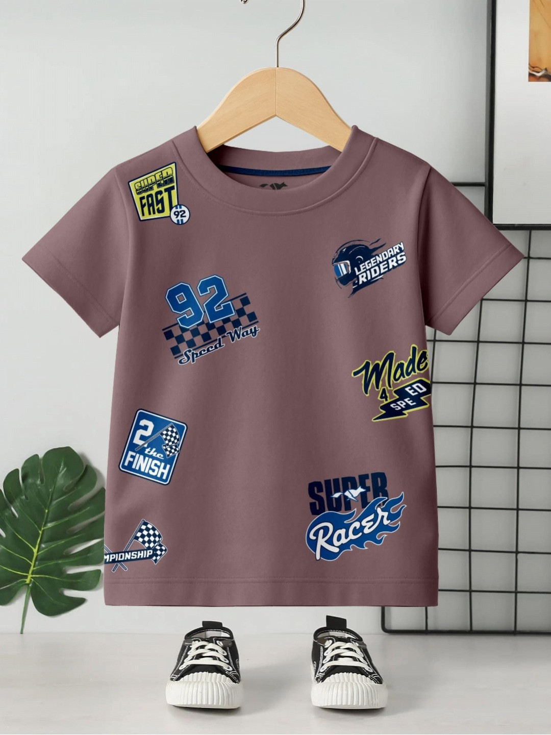 FROSEN FOX Boys Typography Printed Round Neck Pure Cotton T-shirt