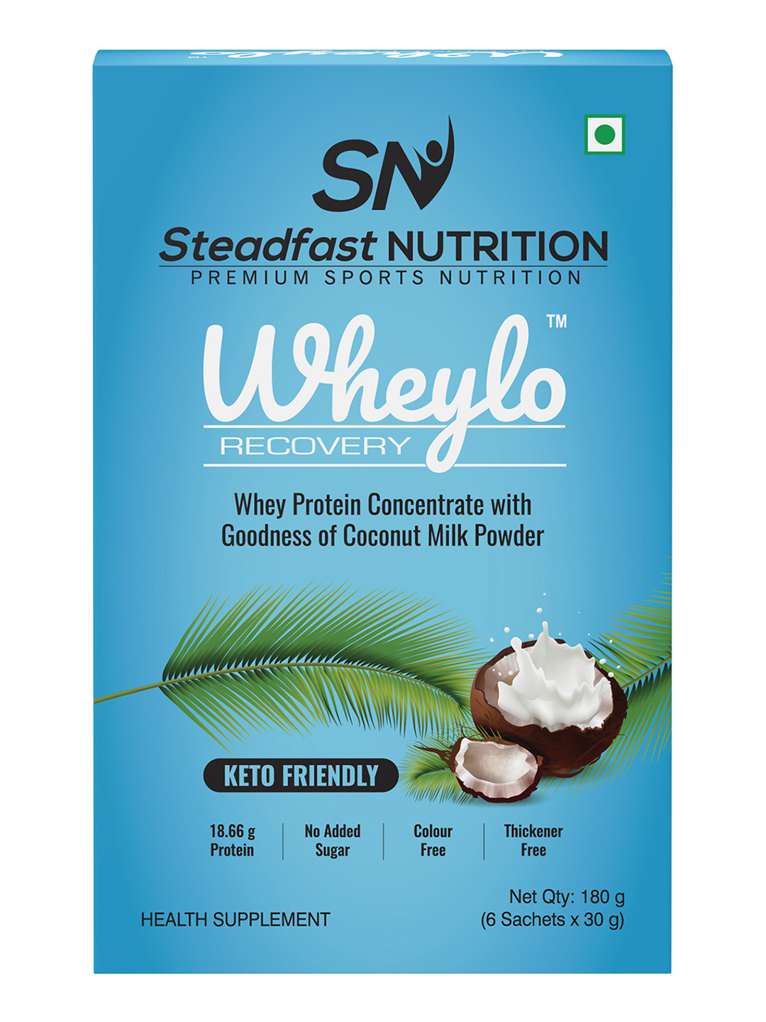 Wheylo Whey Protein Concentrate With Coconut Milk Powder 6 Sachets 180g