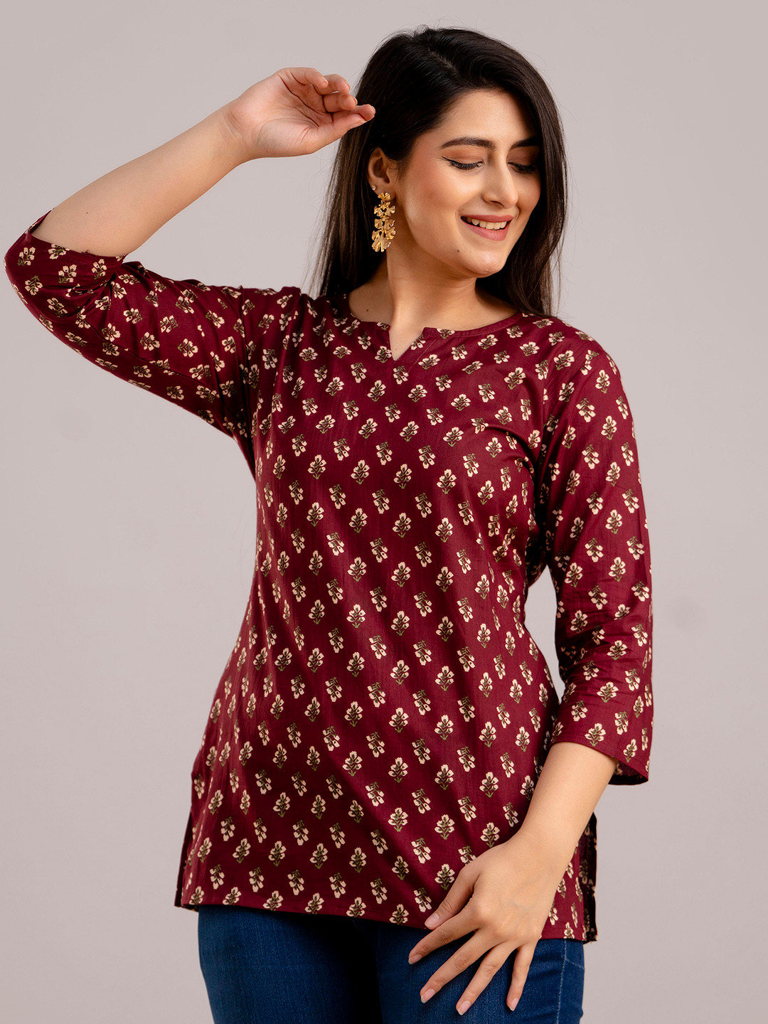 NEW RJP CRAFT Floral Printed Pure Cotton Kurti