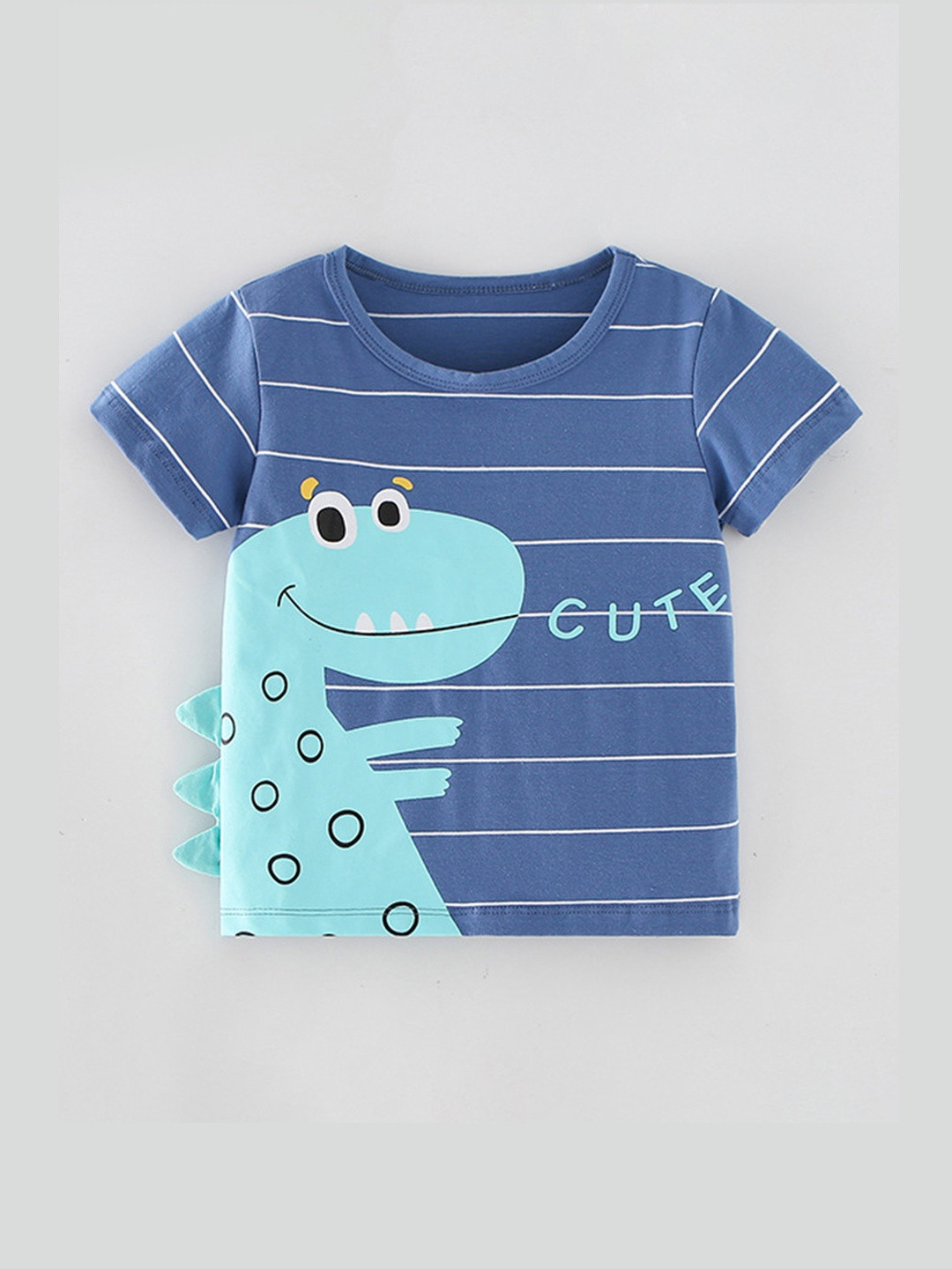 YK Boys Blue Crocodile Printed T-shirt