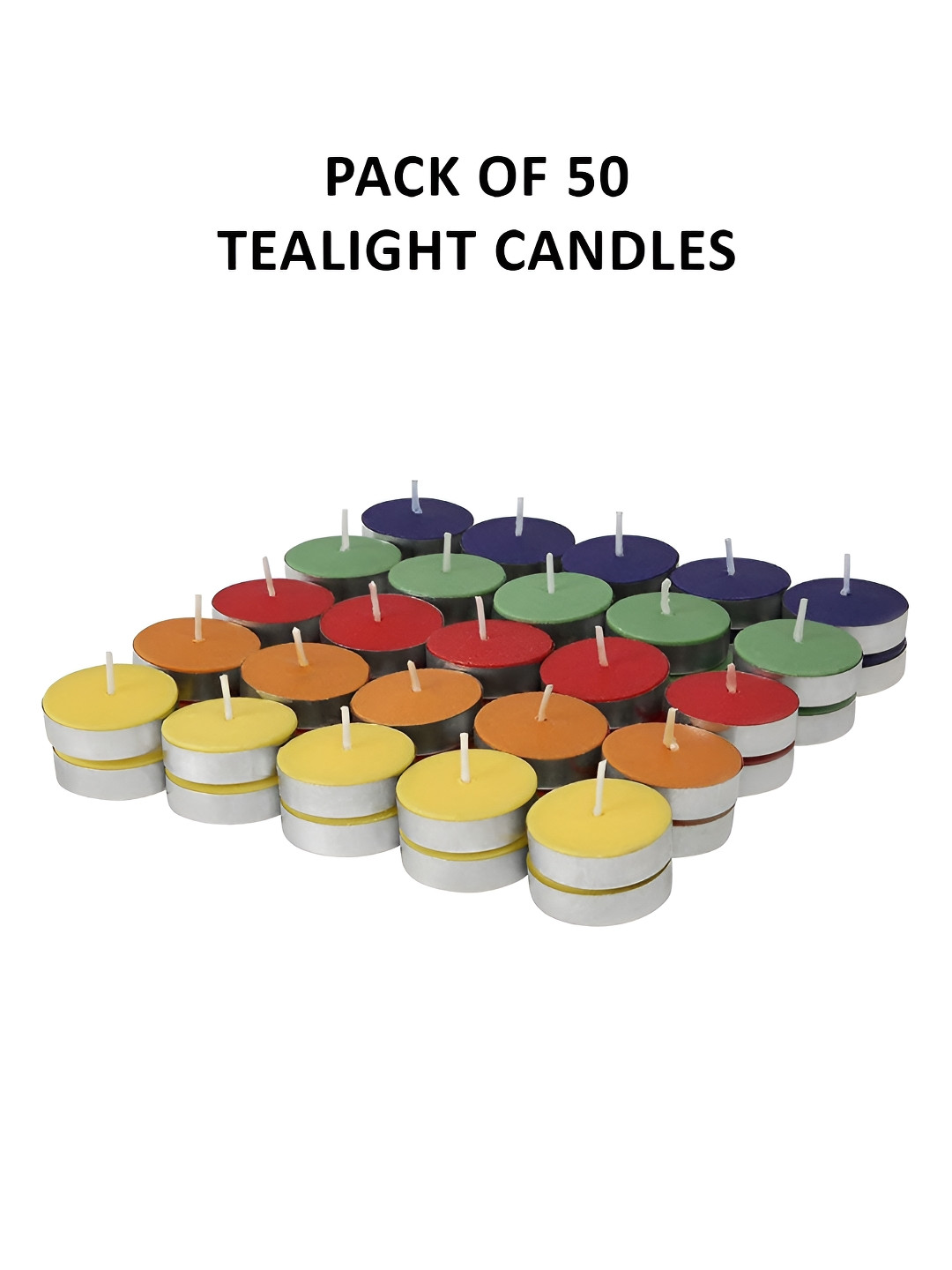 EarthCraft Multicoloured 50 pieces Tea Light Candle