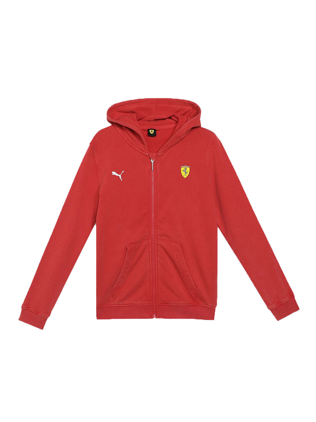 PUMA Motorsport Ferrari Unisex Kids Outdoor Brand Logo Printed Cotton Sporty Sweat Jacket
