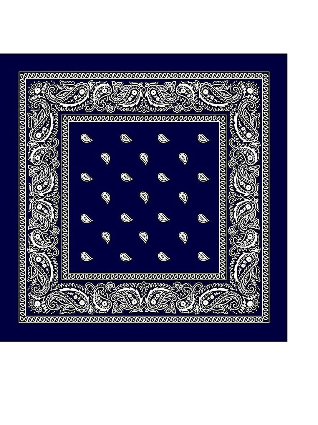 Navkar Crafts Unisex Blue Paisley Cotton Bandanas