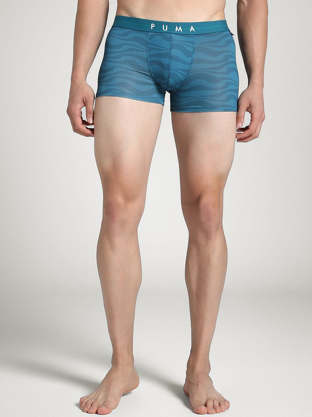 Puma Nyl Men's Printed Trunk 68842122-Blue Coral-Corsair