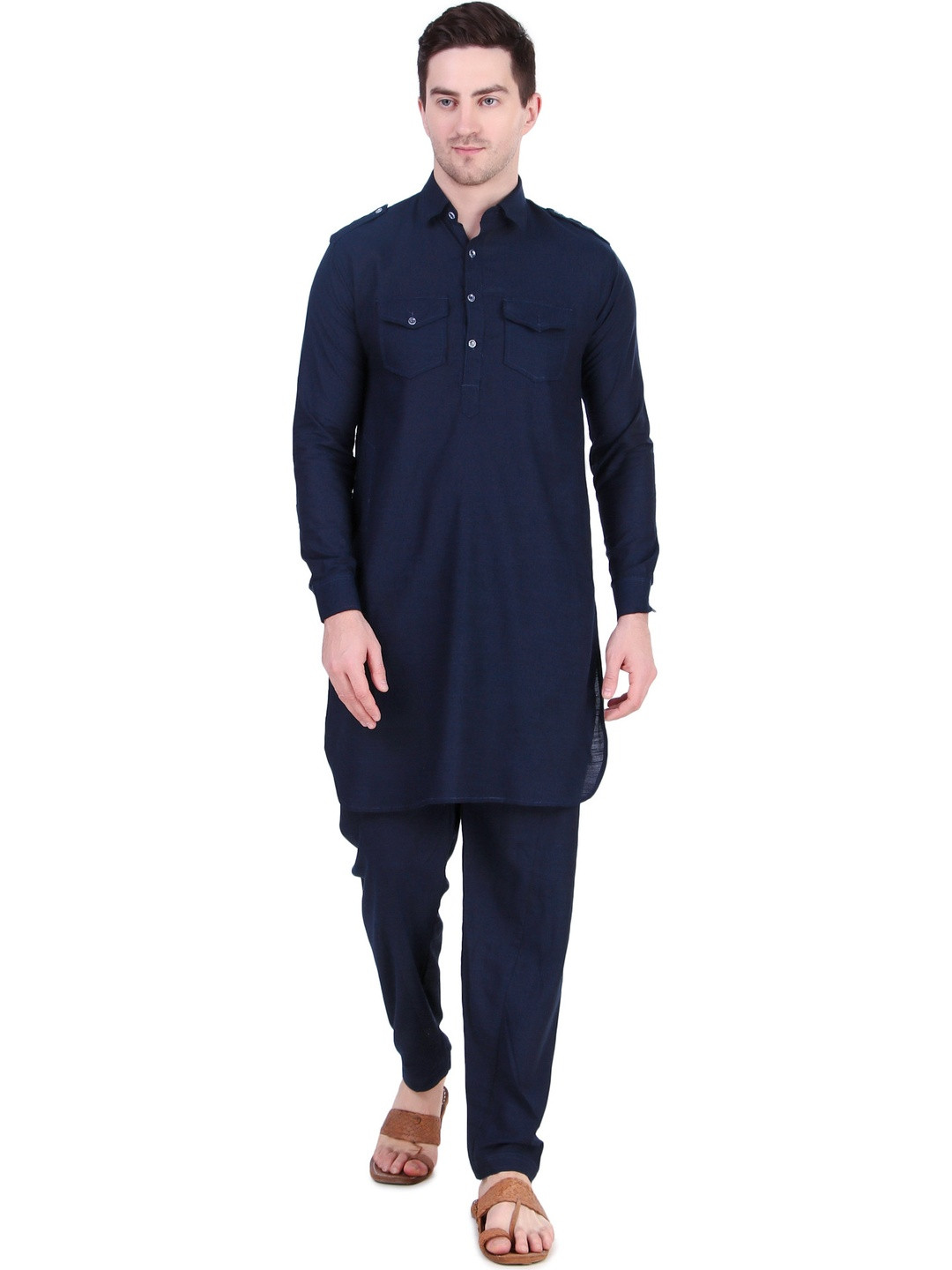 PREEN Adults-Men Blue Kurta Sets
