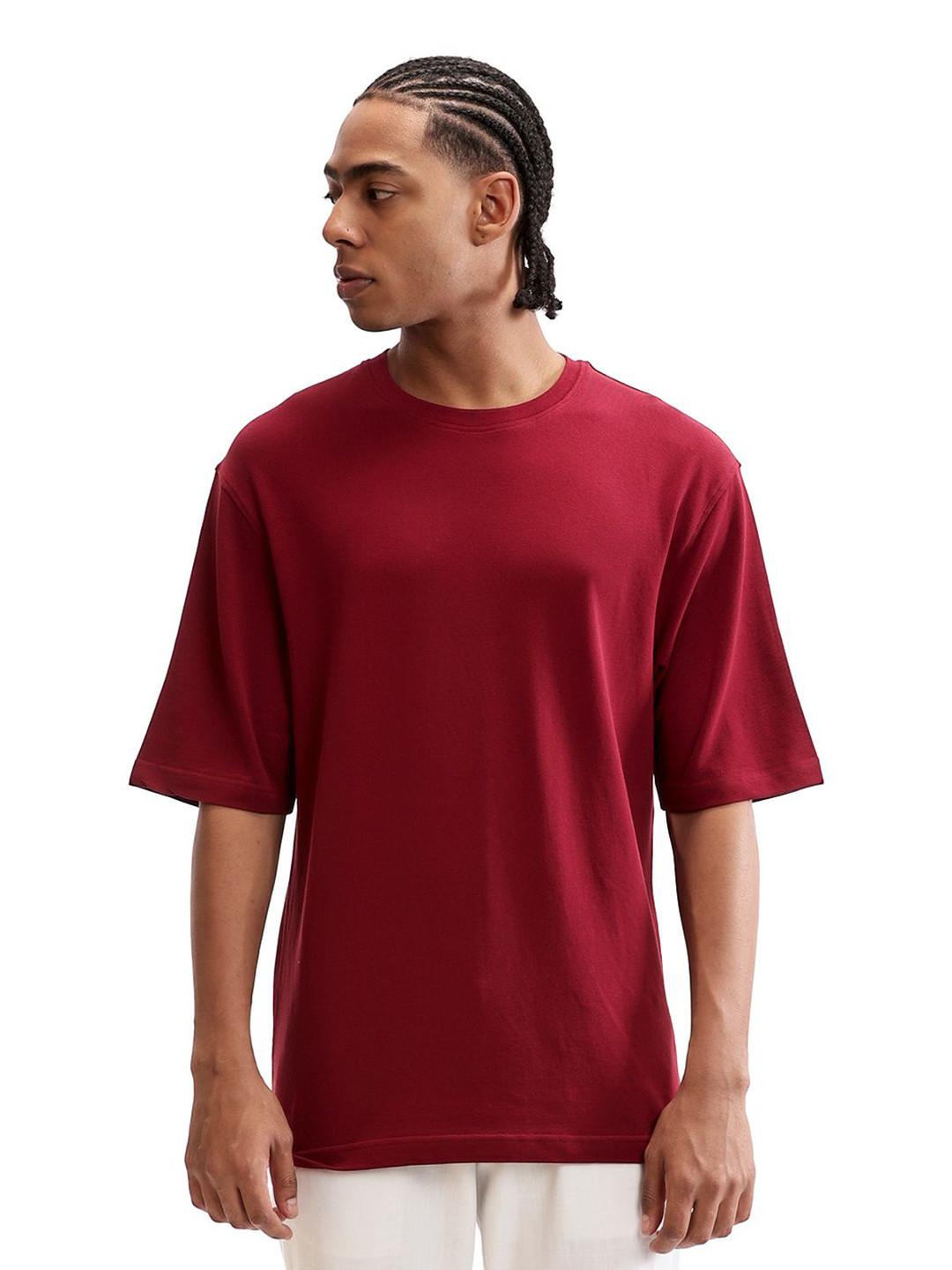7 Cavalry Round Neck Drop-Shoulder Sleeves Cotton Casual T-shirt