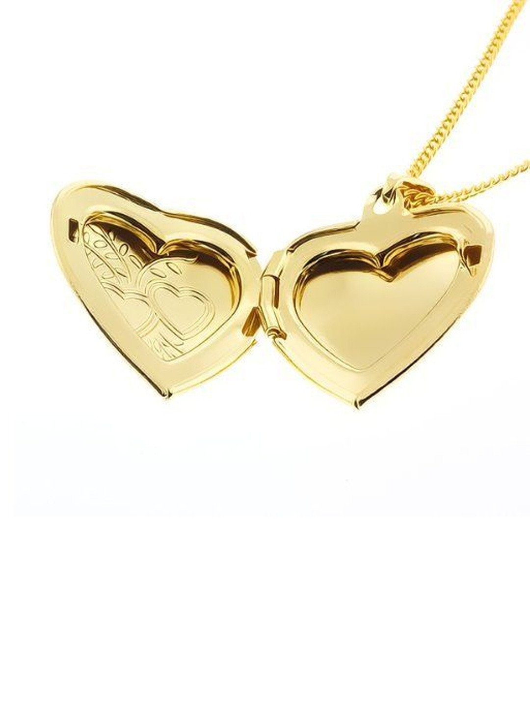 Gold plated Heartshape Openable photo locket Chain pendant