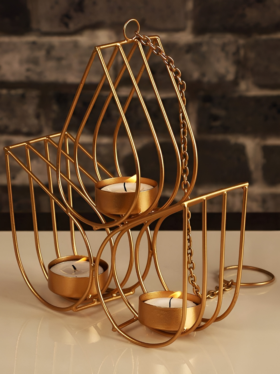 CraftVatika Tealight Candle Holder Metal Wall Hanging