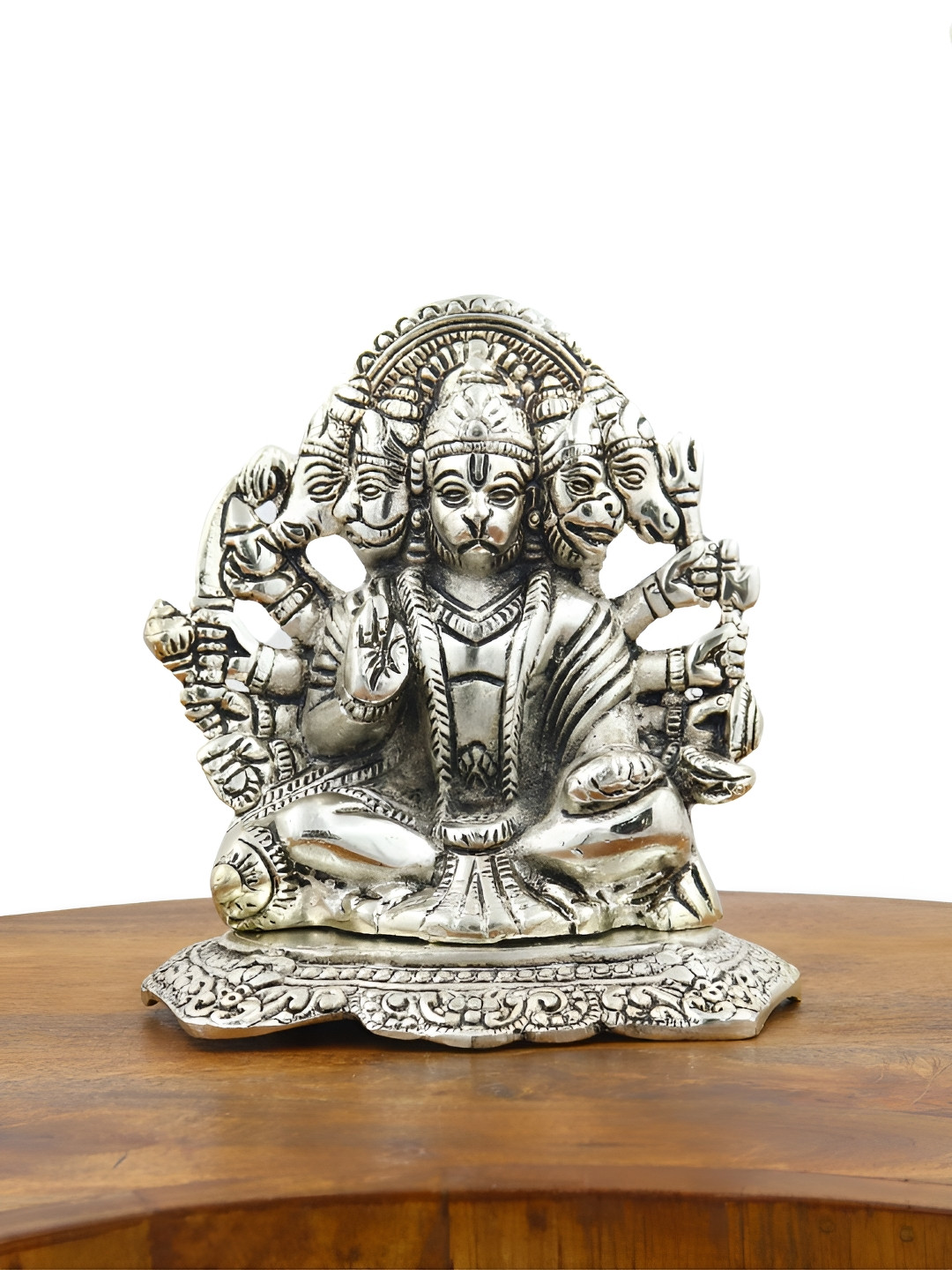 INTERNATIONAL GIFT Panchmukhi Hanuman Silver-Plated Religious Idol Showpiece