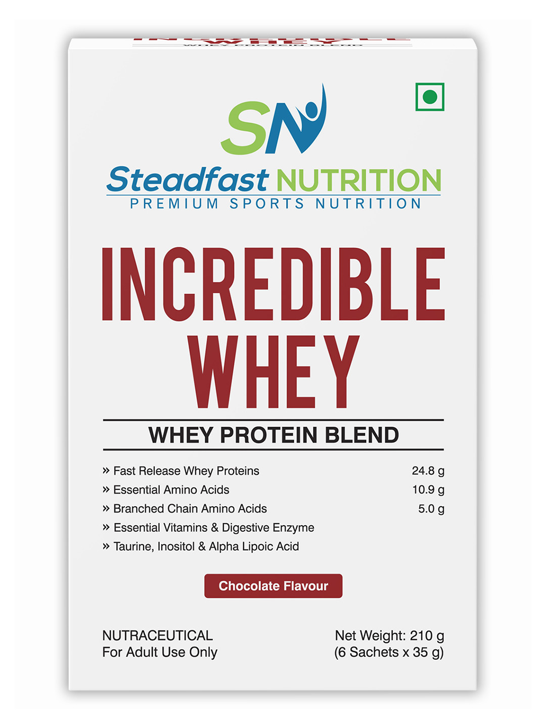 Steadfast Nutrition Incredible Whey Protein Incredible You Chocolate 6 Sachets 210g