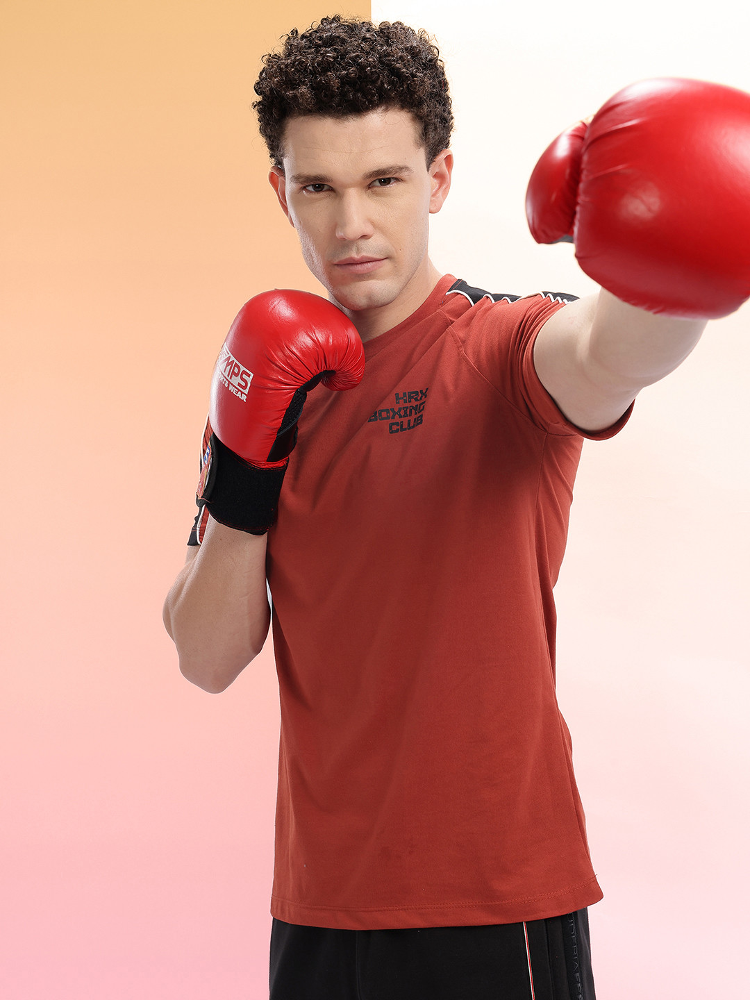 HRX by Hrithik Roshan Typography Print Lifestyle T-shirt with Contrasting Stripes