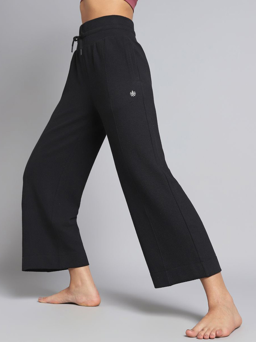 CULT Women Black Yoga Flow Wide Leg Pants