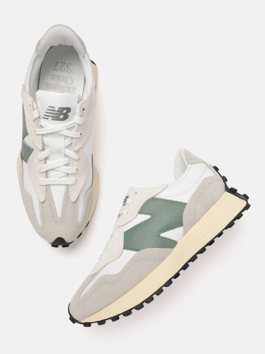 New Balance Men 327 Leather Sneakers