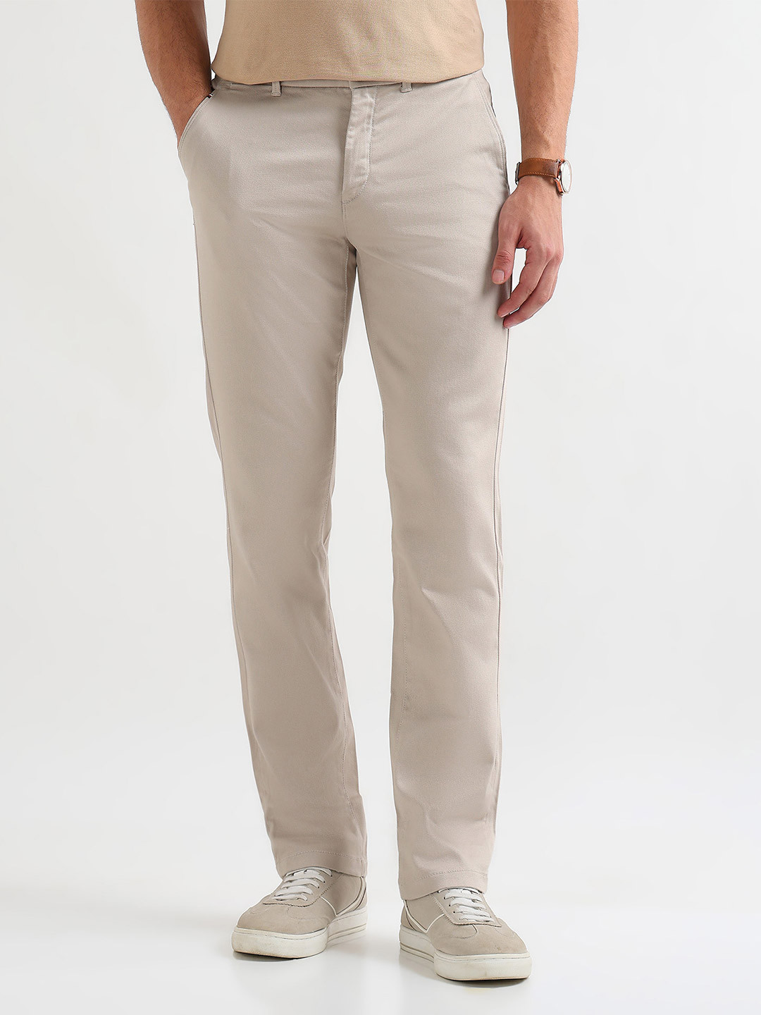 Arrow Sport Auto Flex Plus Men Slim Fit Mid-Rise Trousers