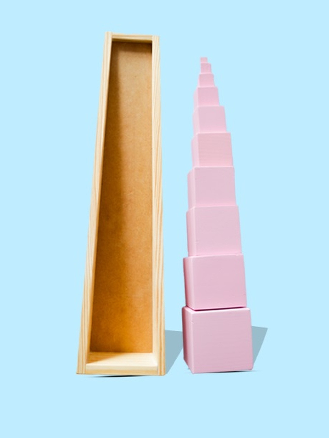 Playbox Kids Pink Tower Square Blocks Toy Set For Skill Development