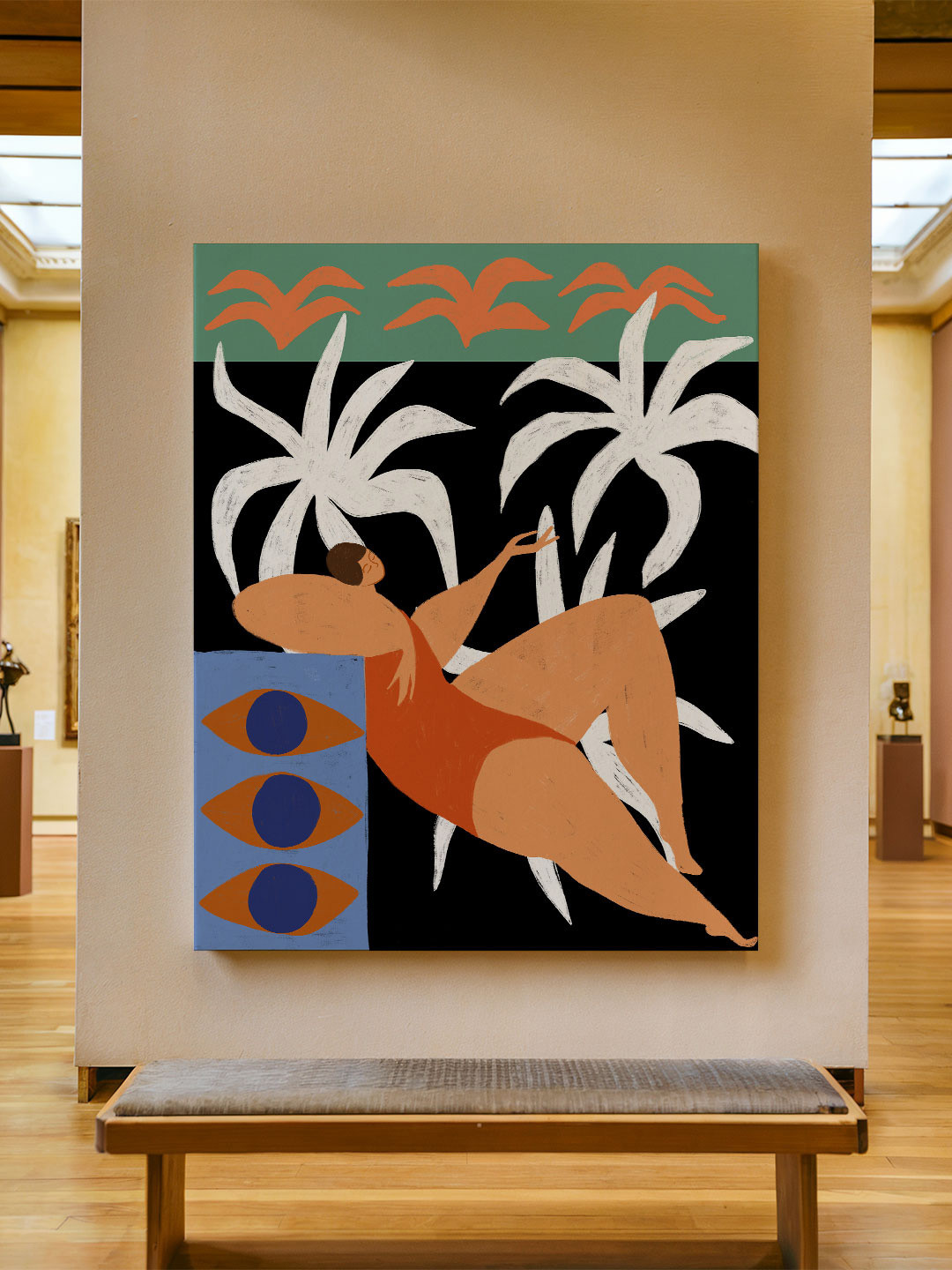 ASIAN MONK Wood Floral and Botanical Wall Paintings