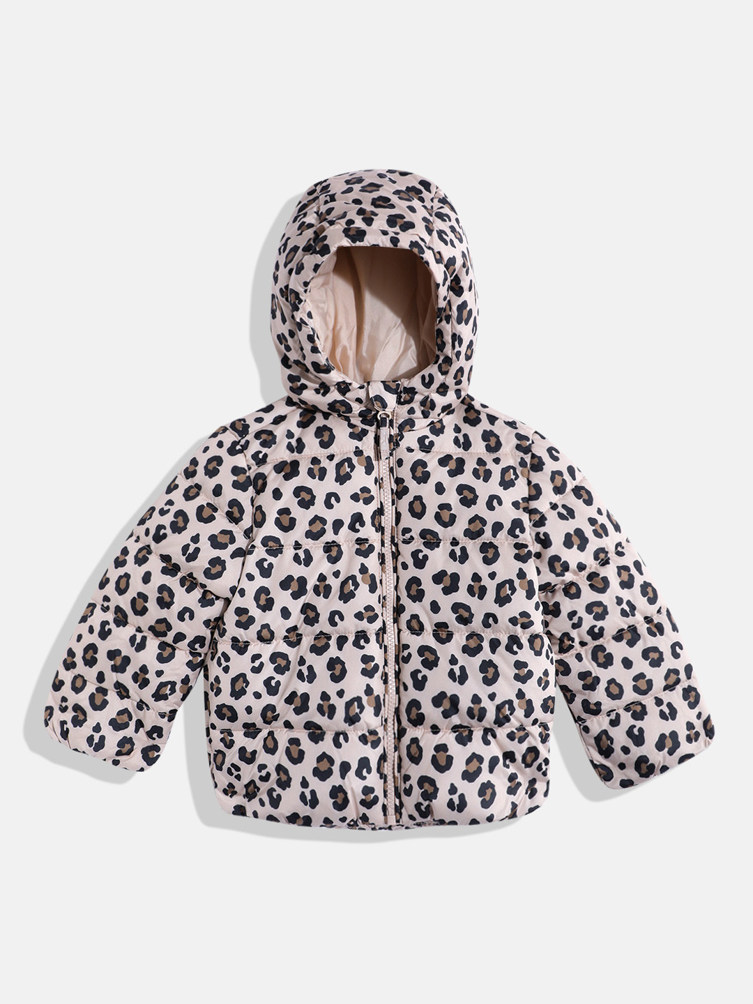 THE CHILDREN'S PLACE Girls Leopard Printed Hooded Padded Jacket