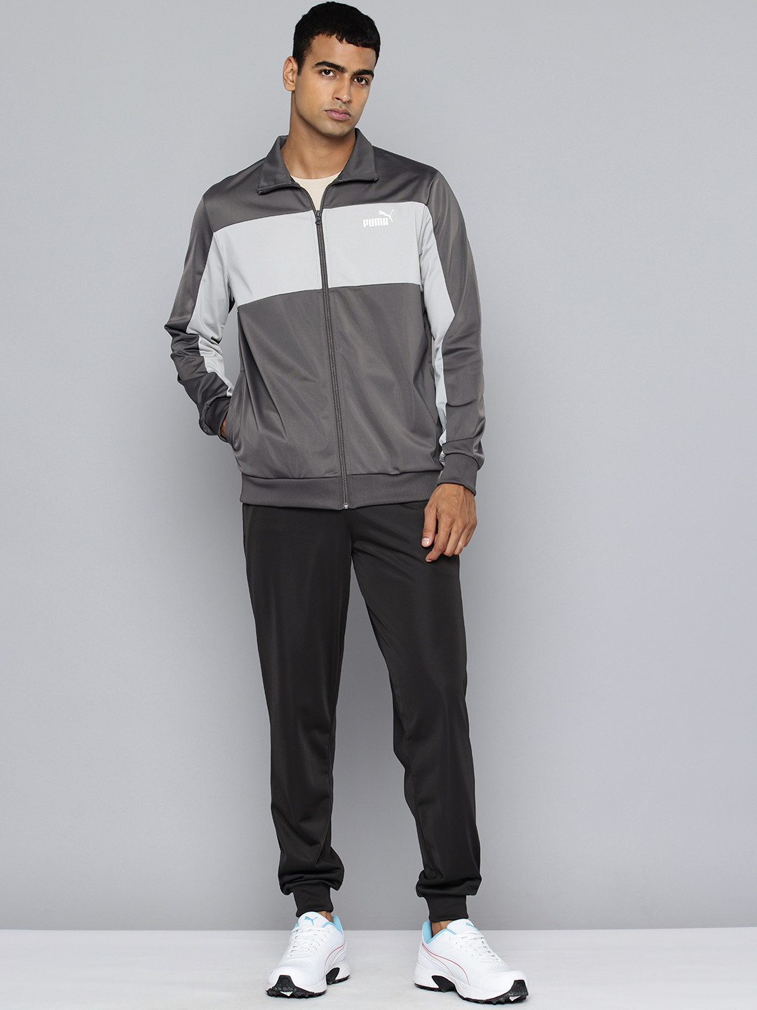 Puma Men Colorblock High-Collar Tracksuit