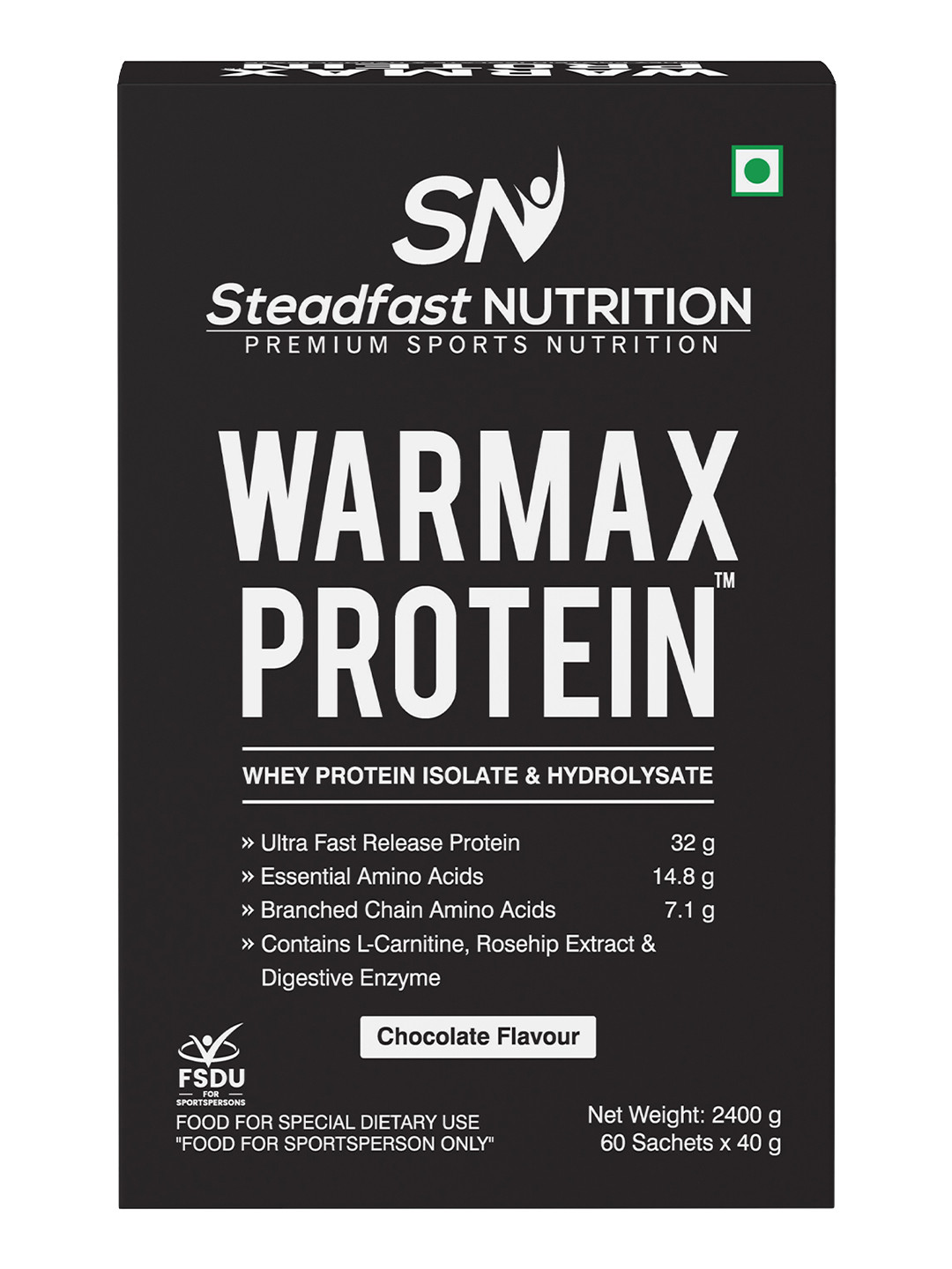 Steadfast Nutrition Warmax Protein Warrior Inside You Sachets Chocolate 60 Sachets 2400g
