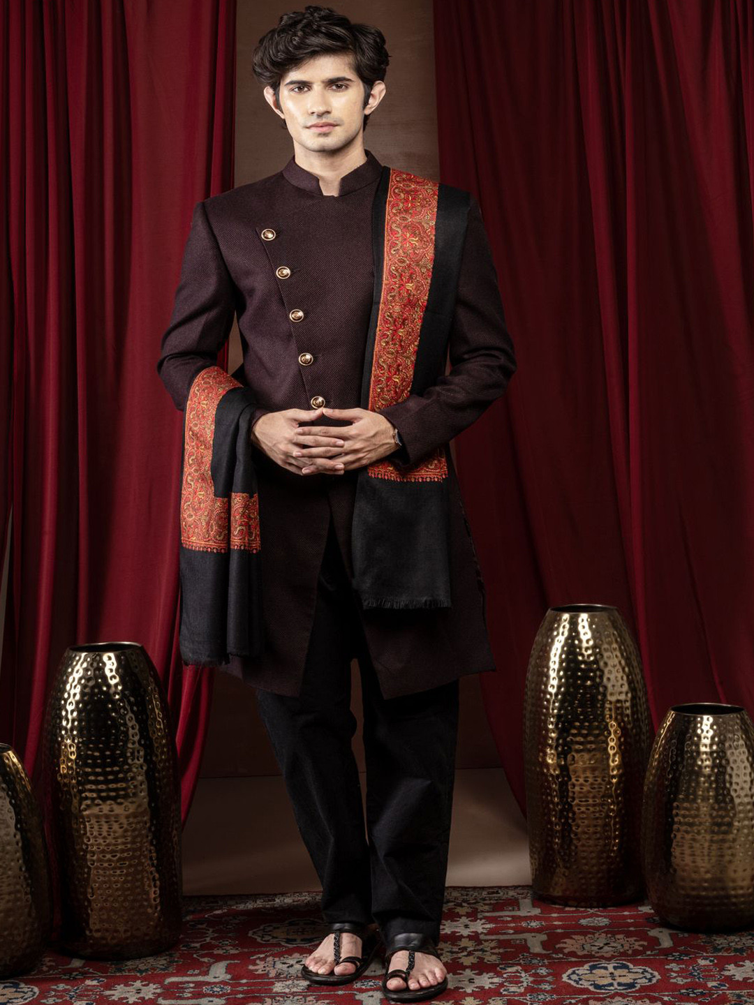 Naureen Floral Printed Medium Kashmiri Shawl