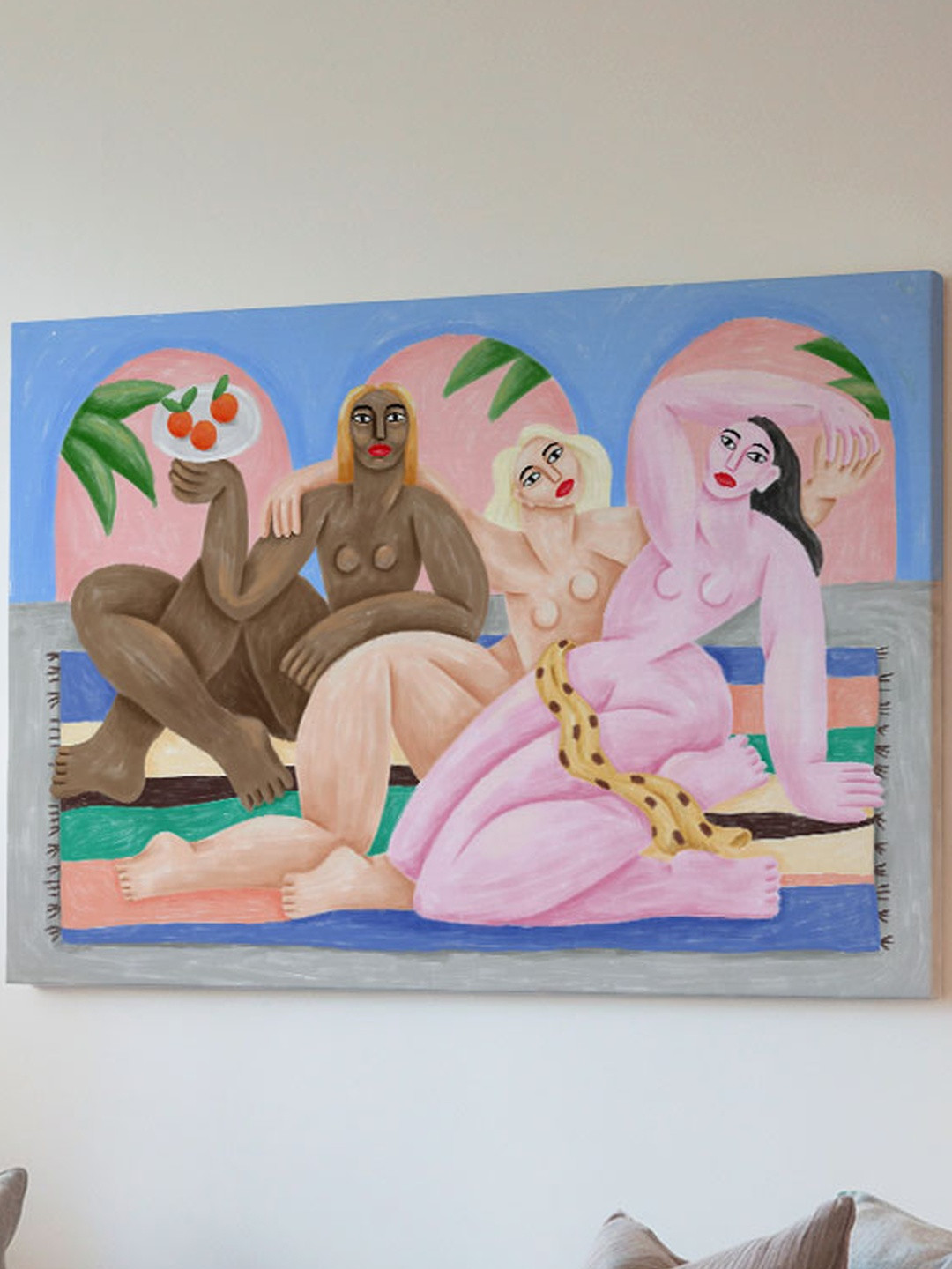 ASIAN MONK Wood Illustrations Wall Paintings