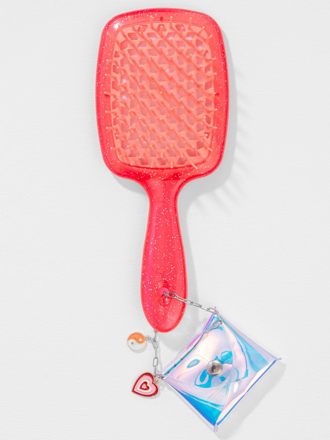 Hair Drama Co. Detangle Paddle Comb with Pouch Charms, Claw Clips & Hair Ties