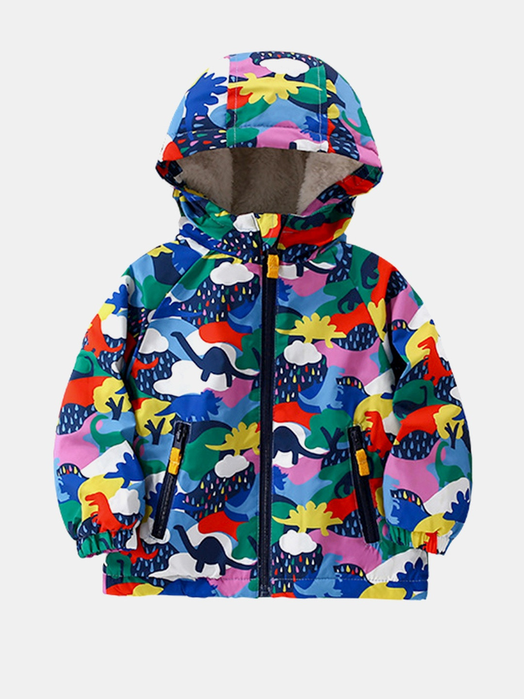 YK Boys Polyester Open Front Hooded Jacket
