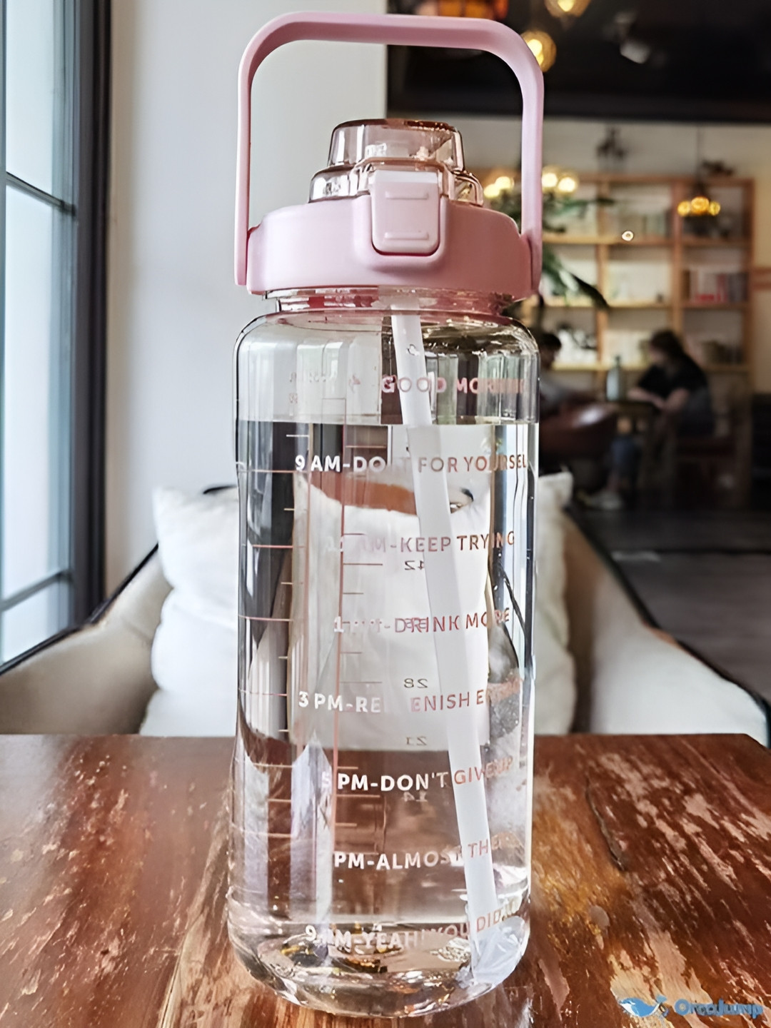 Virtuous Transparent Set of 2 Pink Water Bottle 2000ml