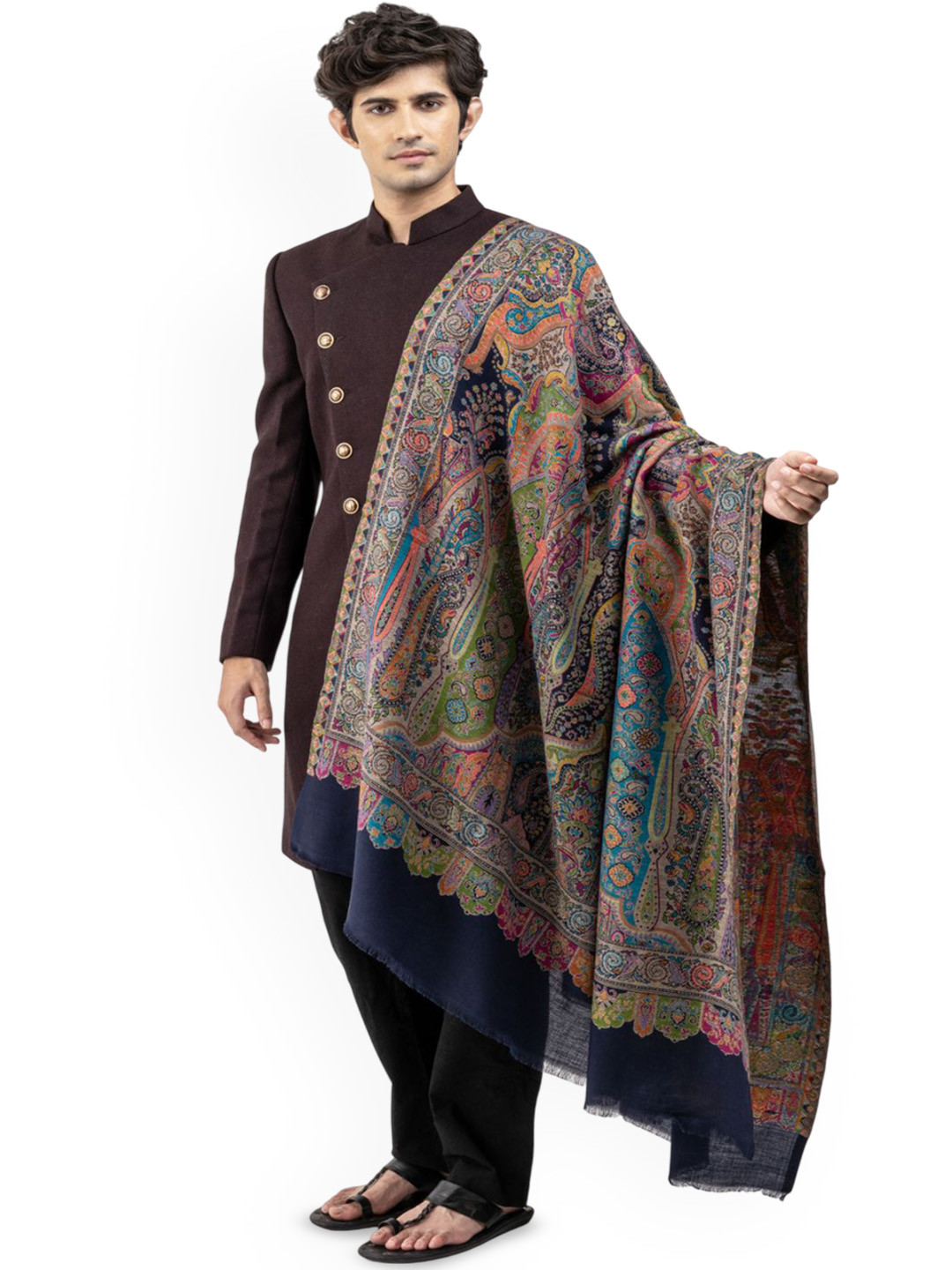 Naureen Paisley Woven Design Shawl