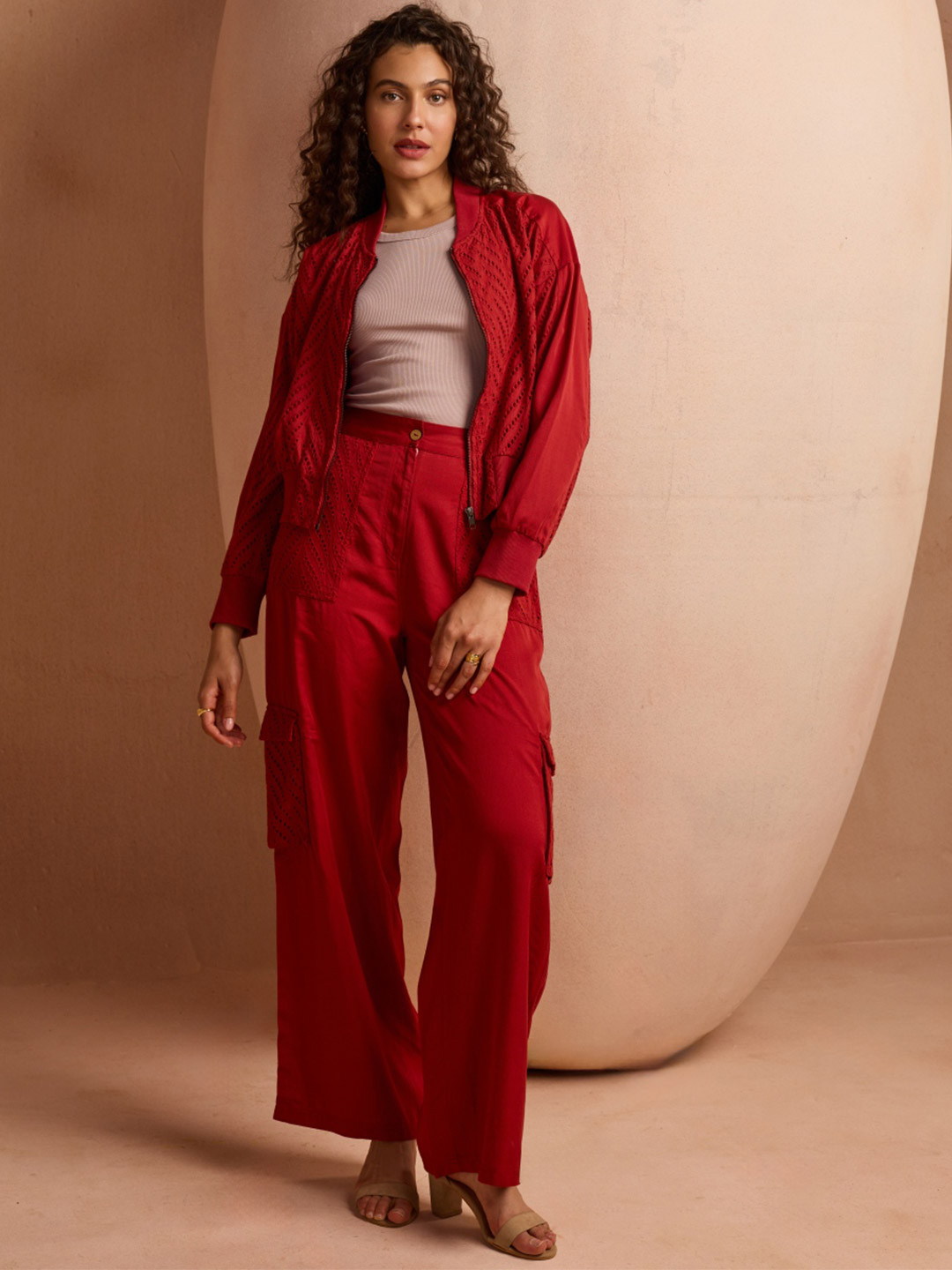 Style Island Women Mid Rise Cargo Pants