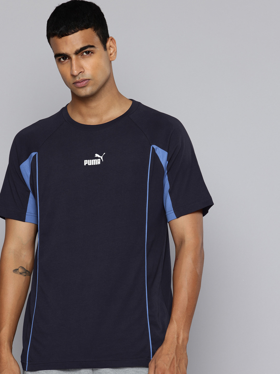Puma SPORT Relaxed Fit Piping Detail Pure Cotton T-shirt
