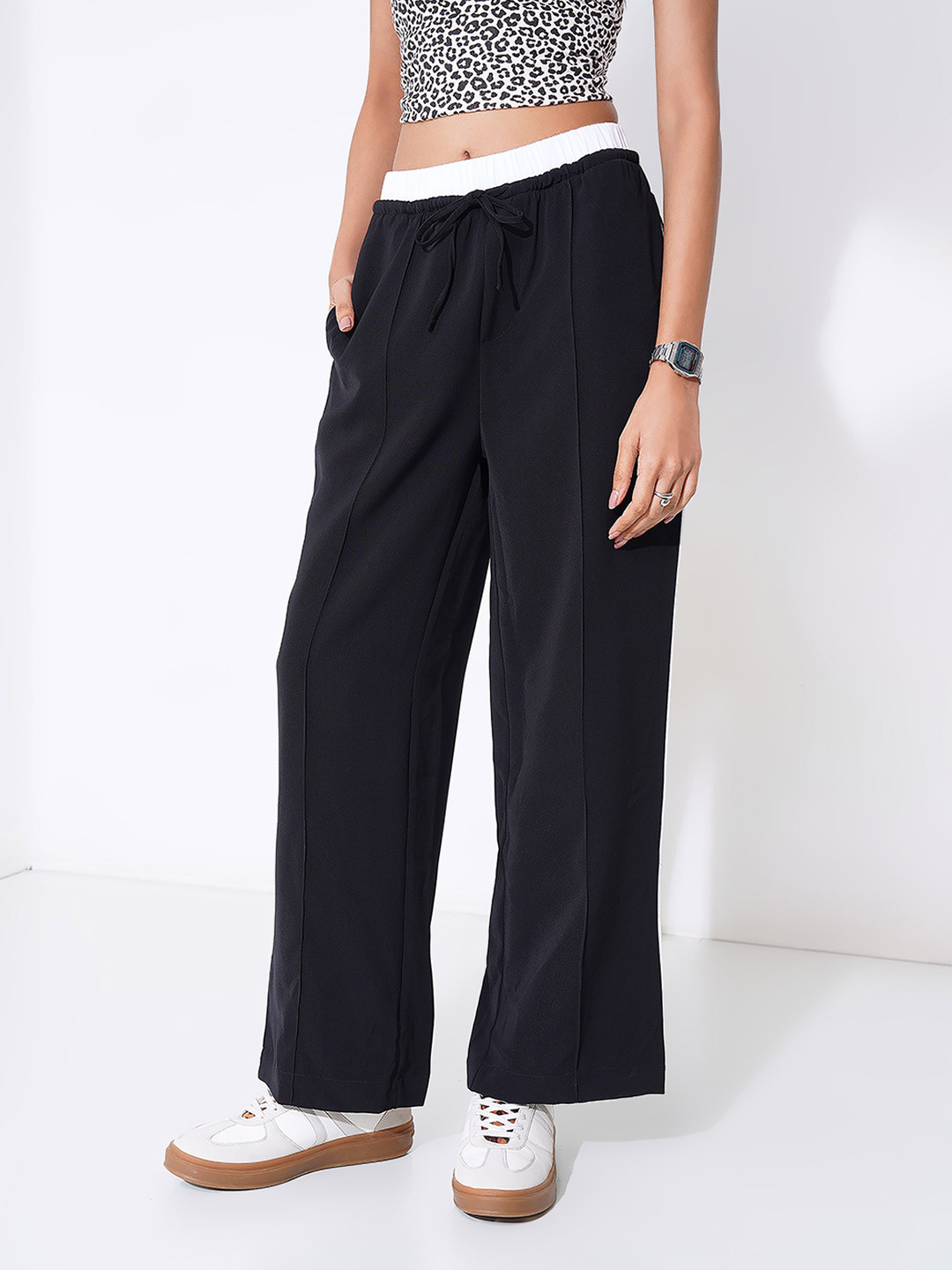 Honey by Pantaloons Women Straight-Fit Double Waistband Track Pants