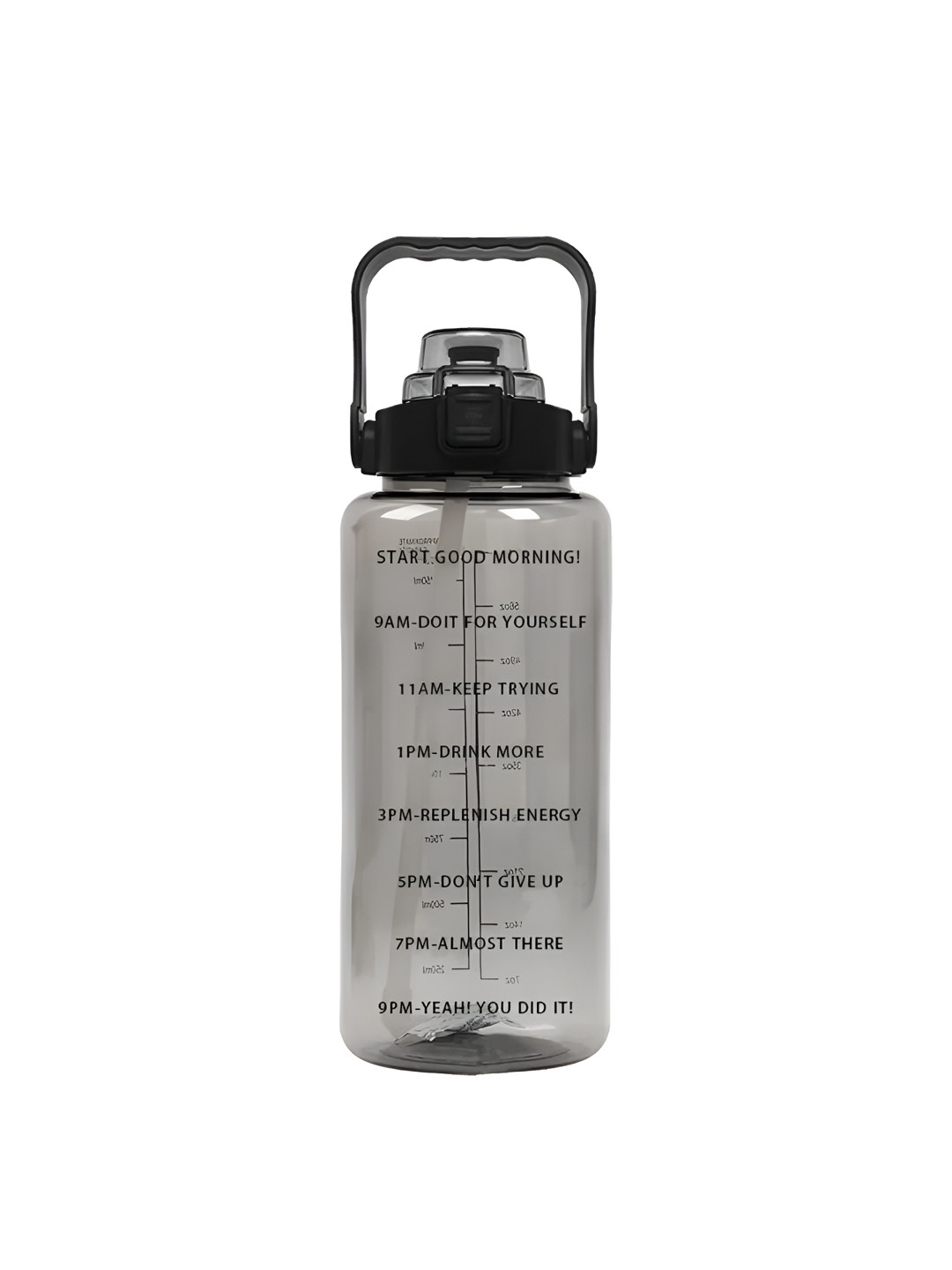Virtuous Black Set of 2 Plastic Printed Water Bottle