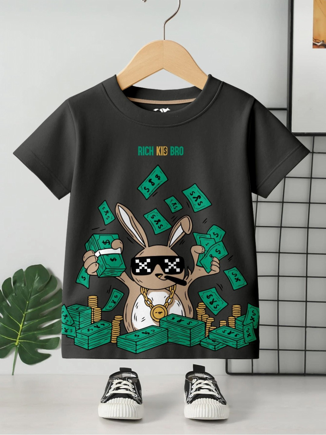 FROSEN FOX Boys Graphic Printed Round Neck Regular Fit Cotton T-shirt