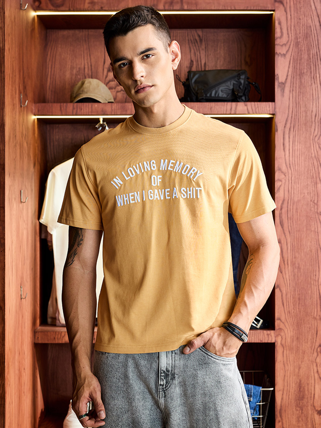 Snitch Men Typography Printed Round Neck Pure Cotton T-shirt