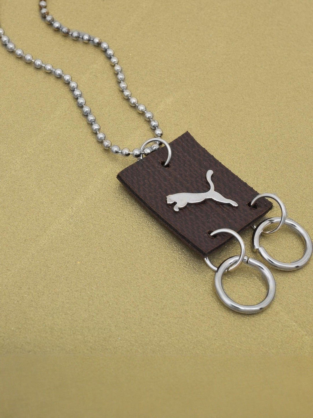 Faux Leather Leaping Tiger Jaguar Pendant Men Women