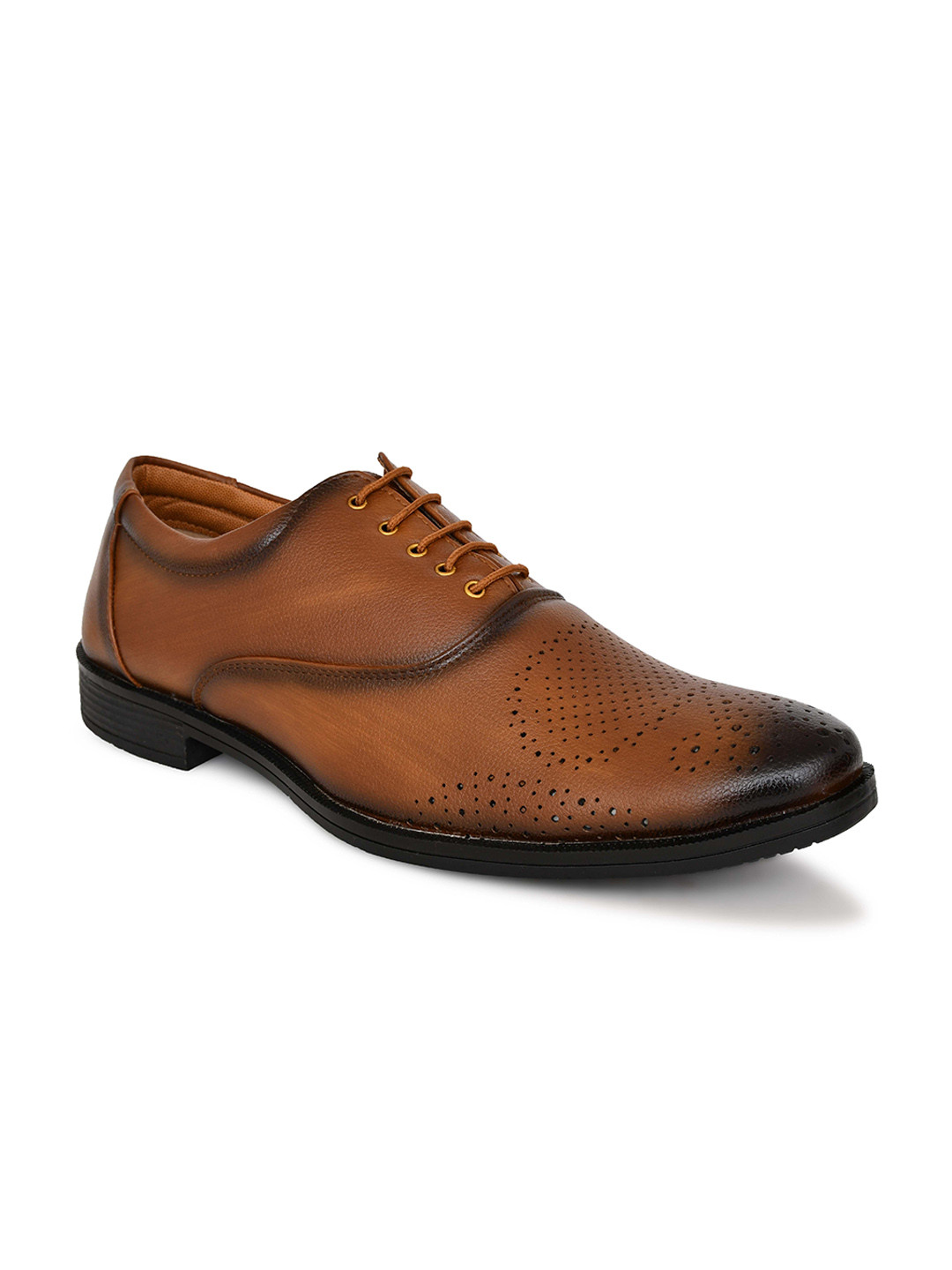 FAV SHOES Men Textured Lace Up Formal Oxfords