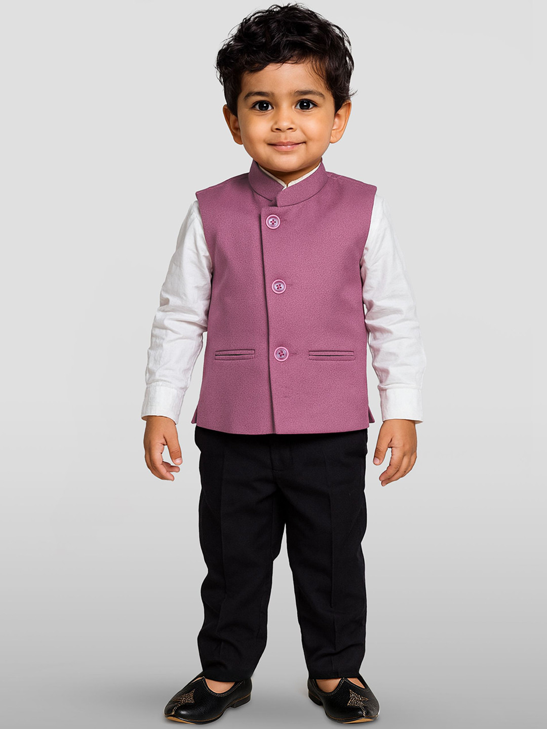 JBN Creation Boys Mandarin Collared Nehru Jackets