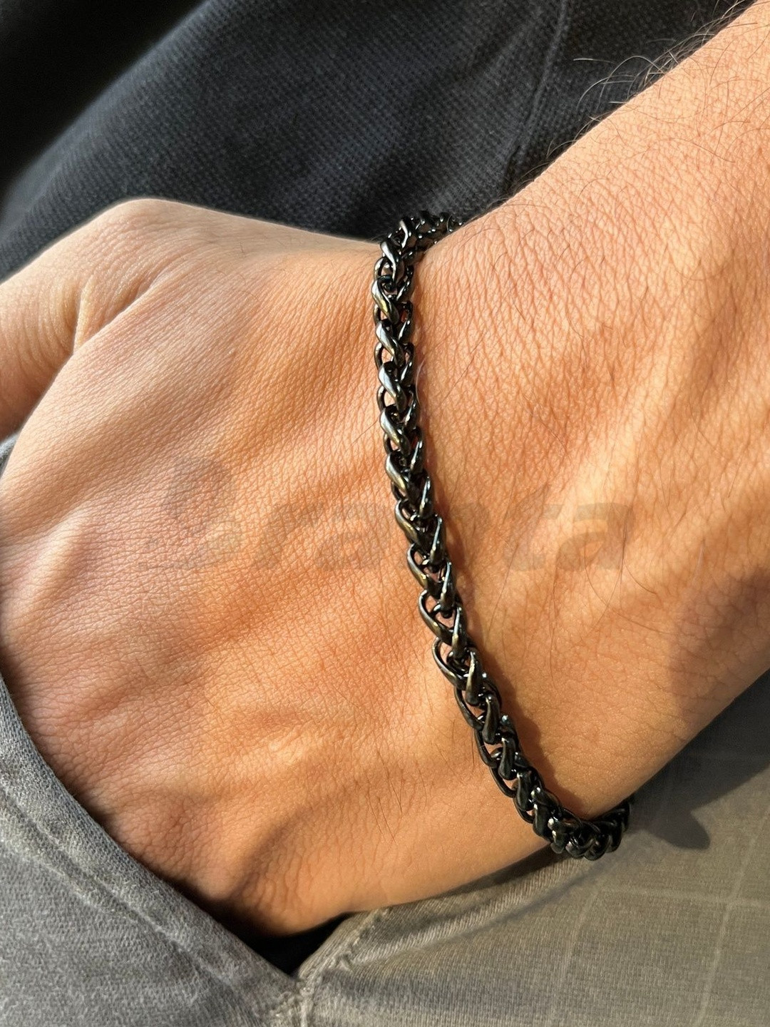 BRANTASHOP Round Wheat Stainless Steel Bracelet