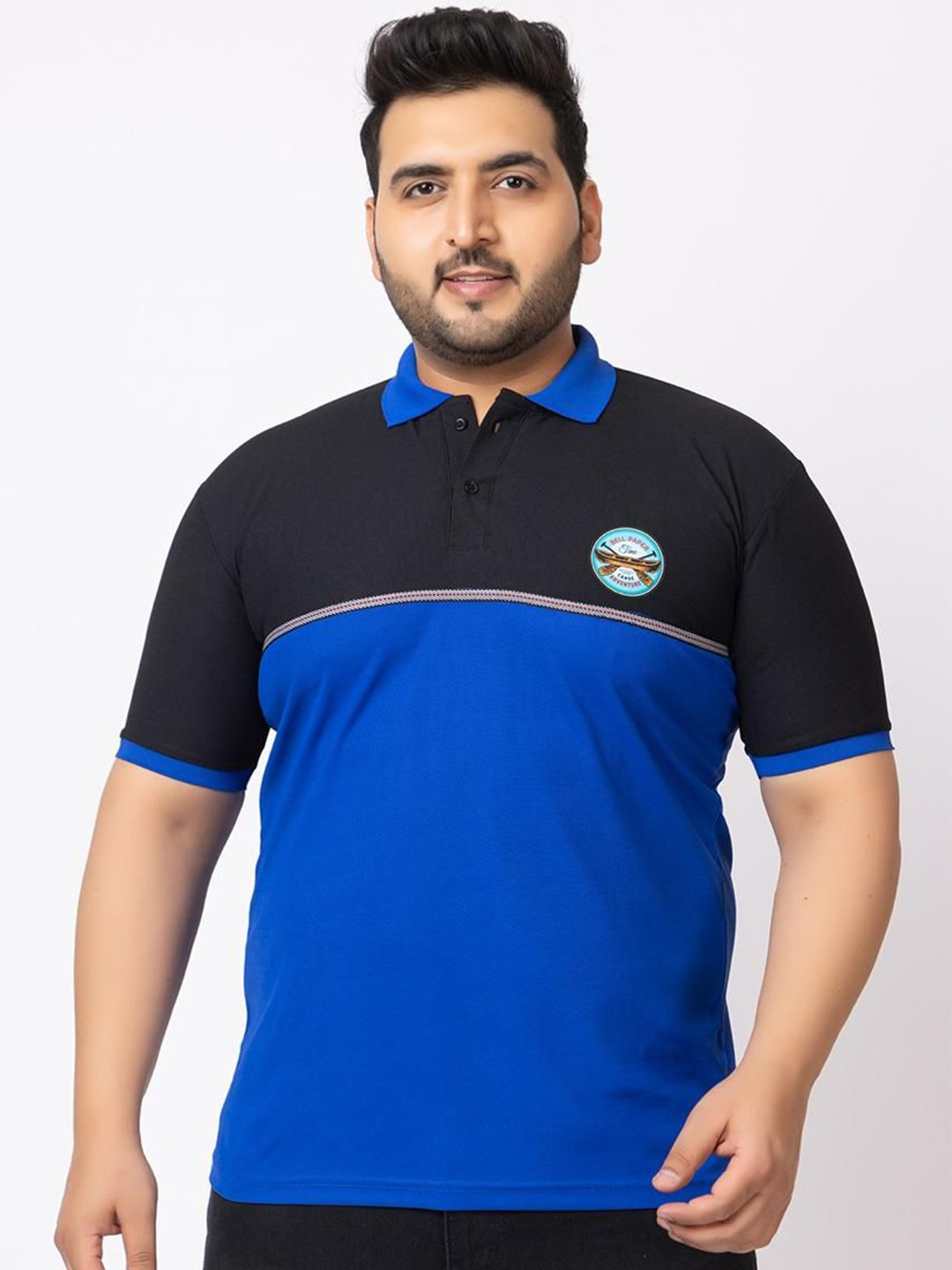 Bell Paper Colourblocked Polo Collar Cotton T-shirt