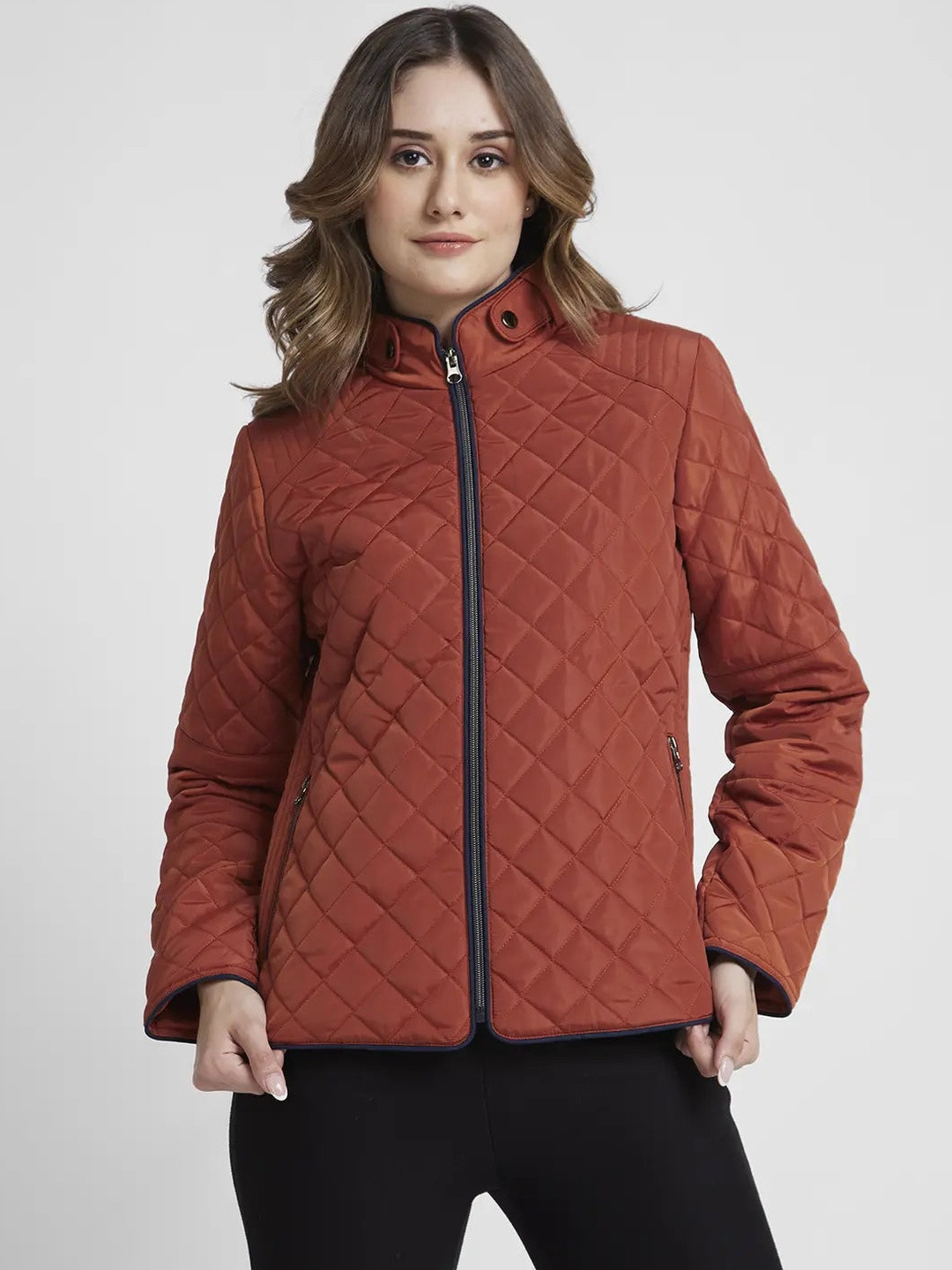 SPYKAR Women Rust Polyester Comfort Fit Casual Jackets