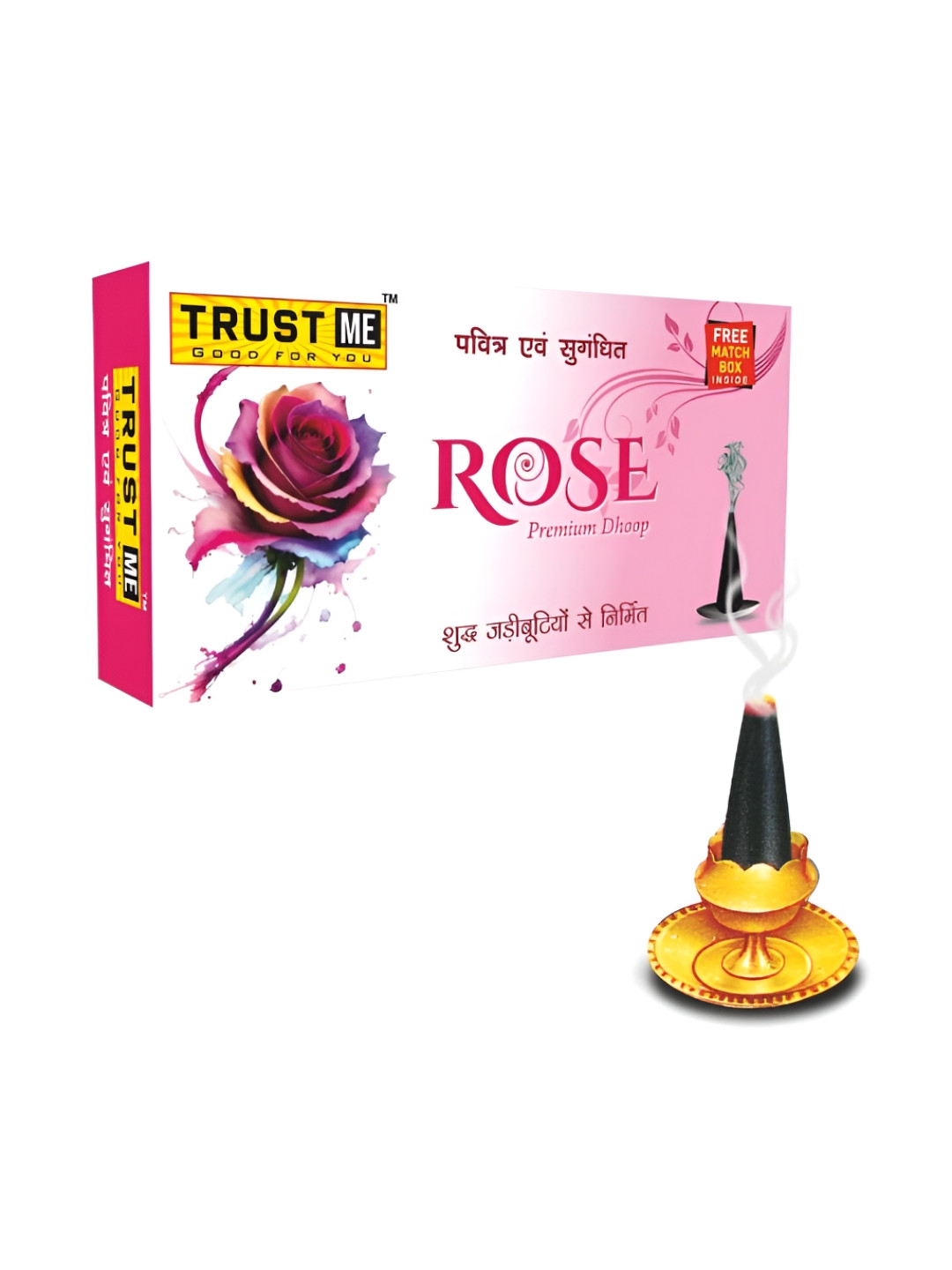 TRUST ME Pack of 12 Premium Floral Incense and Long Lasting Rose Dry Dhoop