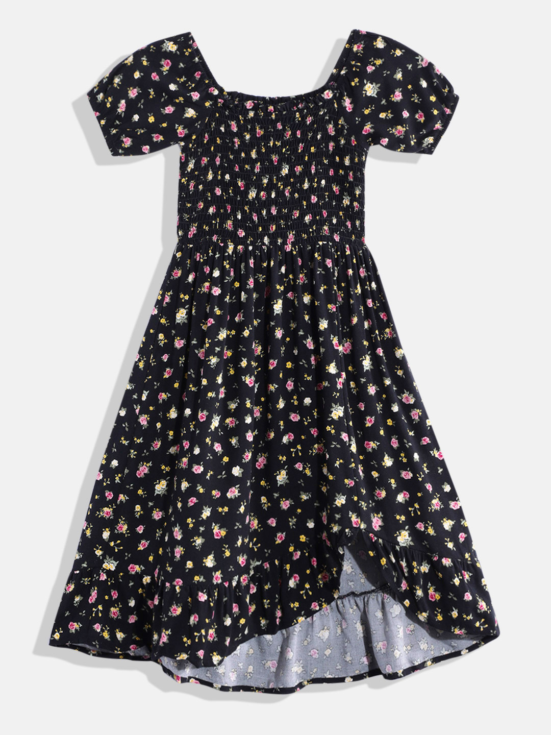 THE CHILDREN'S PLACE Girls Floral Print Smocked A-Line Dress