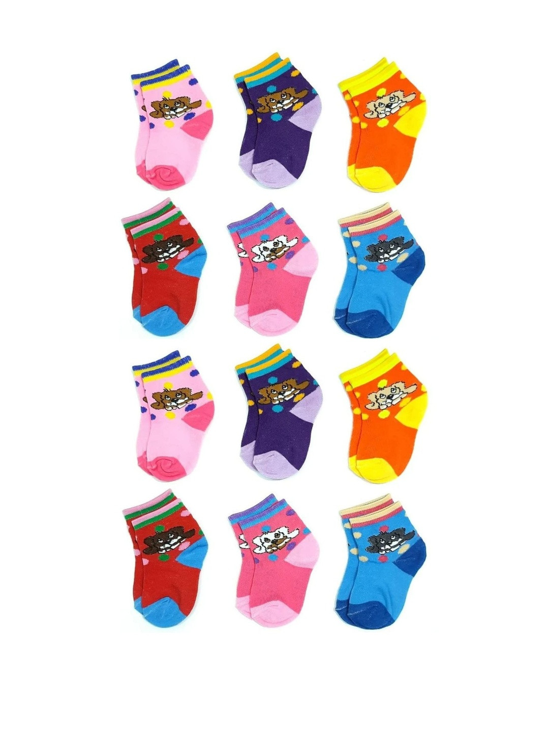 Akeeta Kids Pack Of 12 Cotton Multi Colour Socks