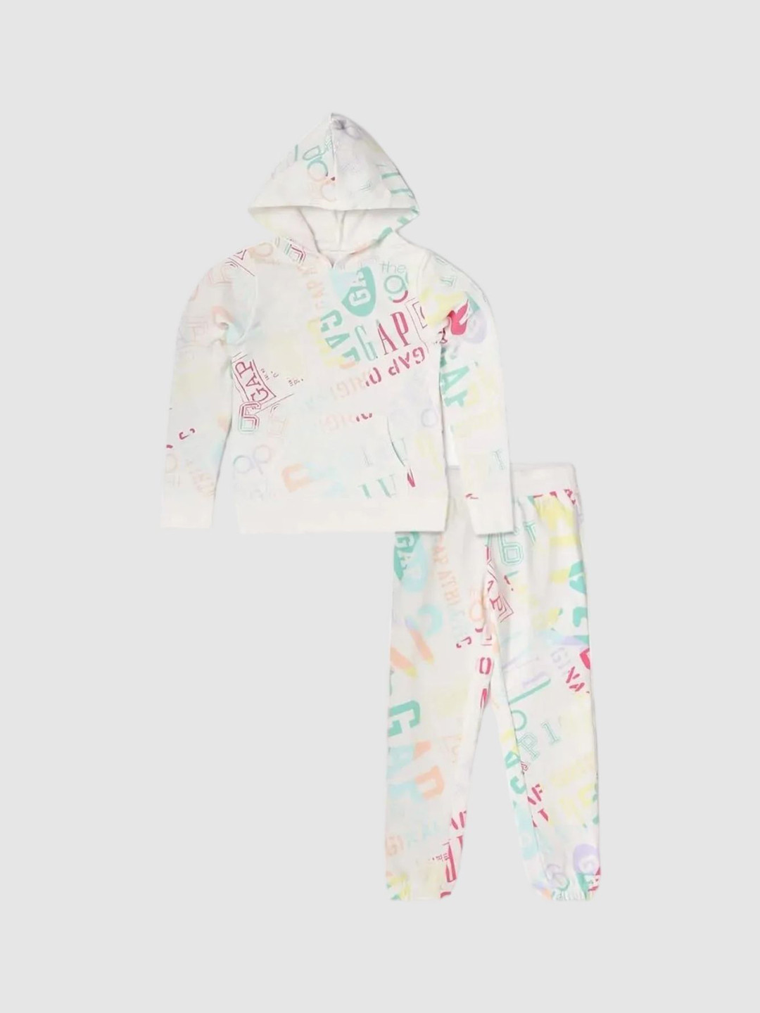 GAP Girls Mid-Rise Letter Printed Cotton Jogger