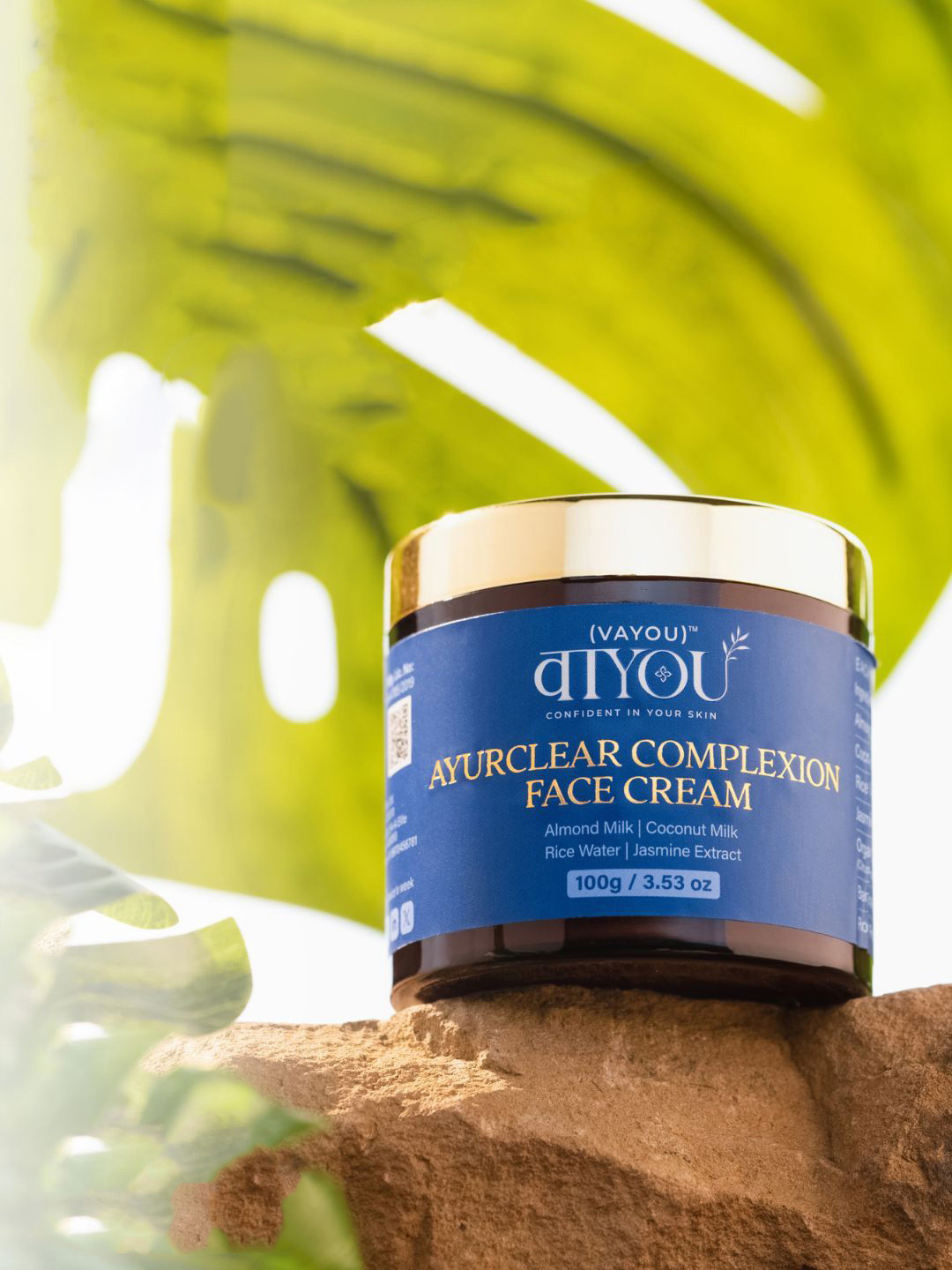 VaYou Ayur Clear Complexion Face Cream with Almond & Coconut Milk For Radiant Skin - 100 g