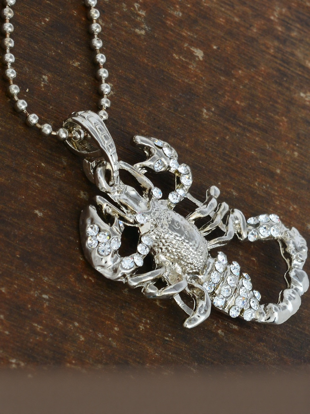 CZ studded Scorpion design stylish chain pendant